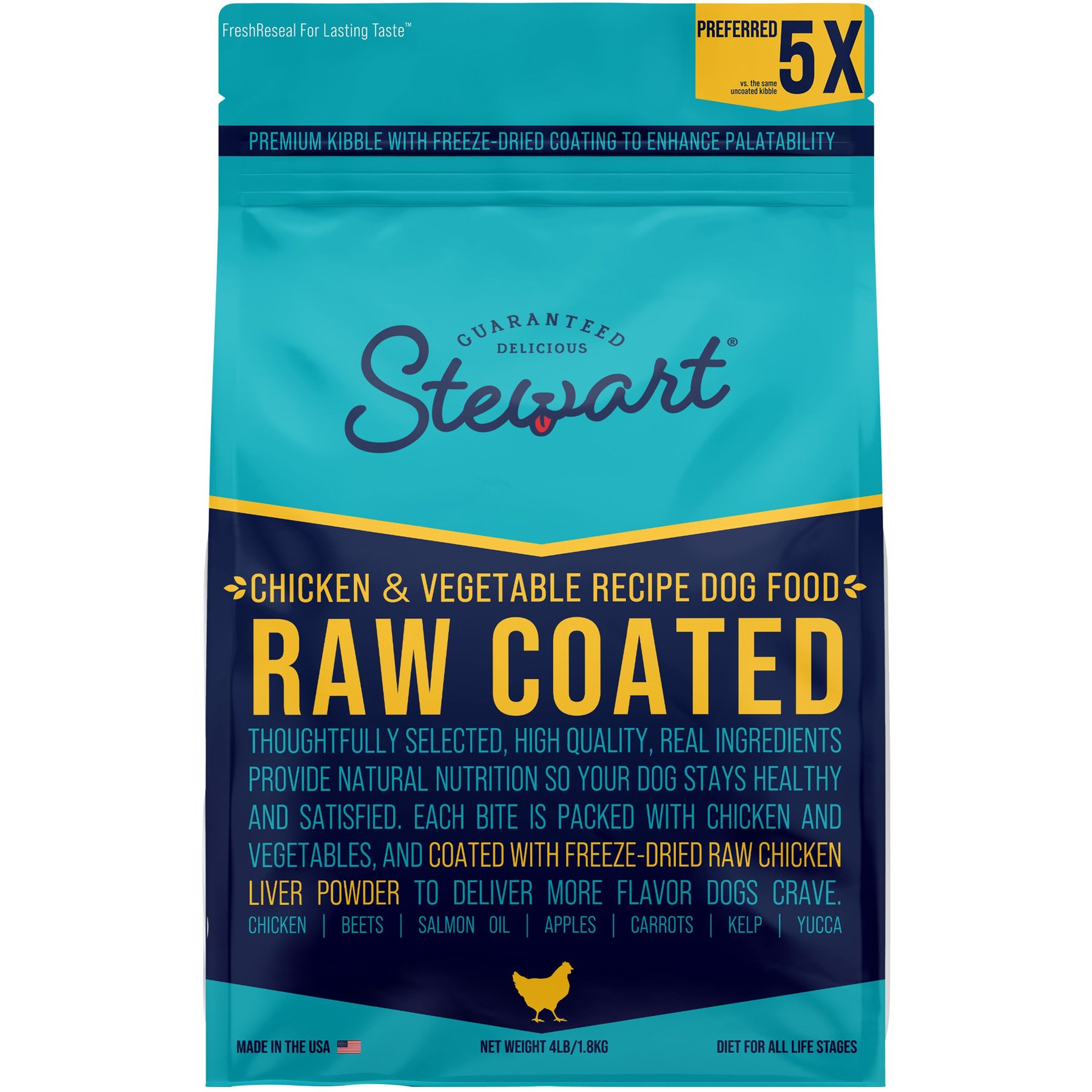 Stewart Raw Coated Chicken & Vegetable Recipe Grain-Free Freeze-Dried Dog Food