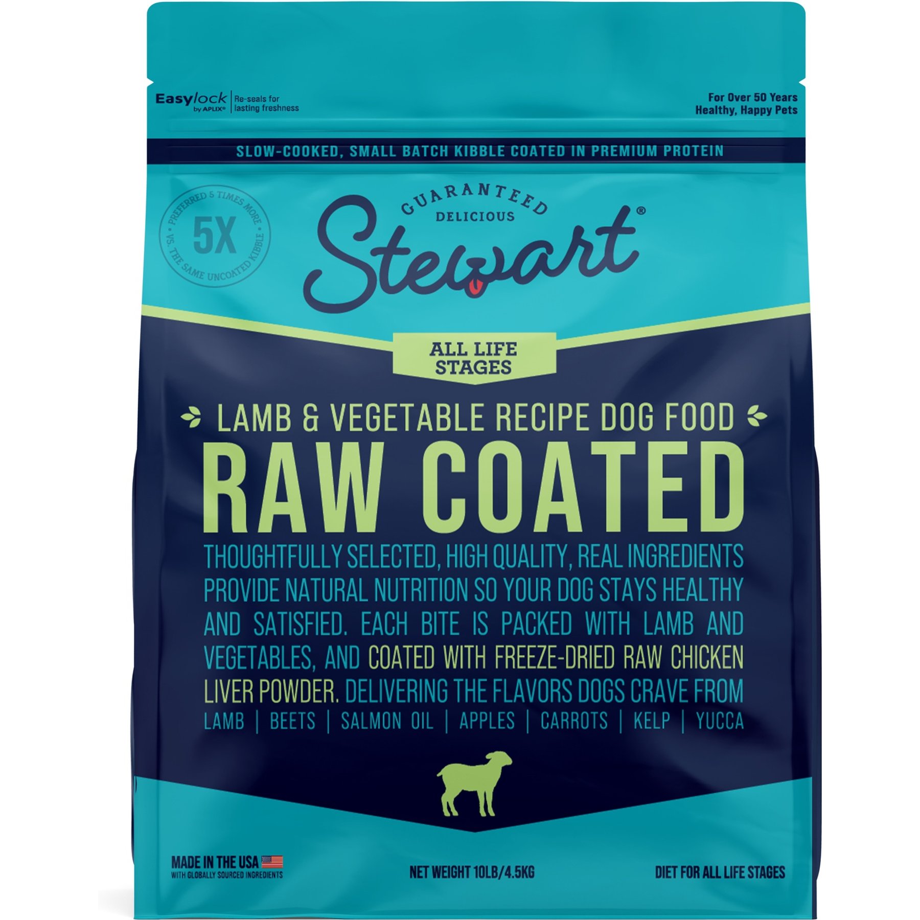 Stewart Raw Coated Lamb Limited-Ingredient Adult Freeze-Dried Dog Food