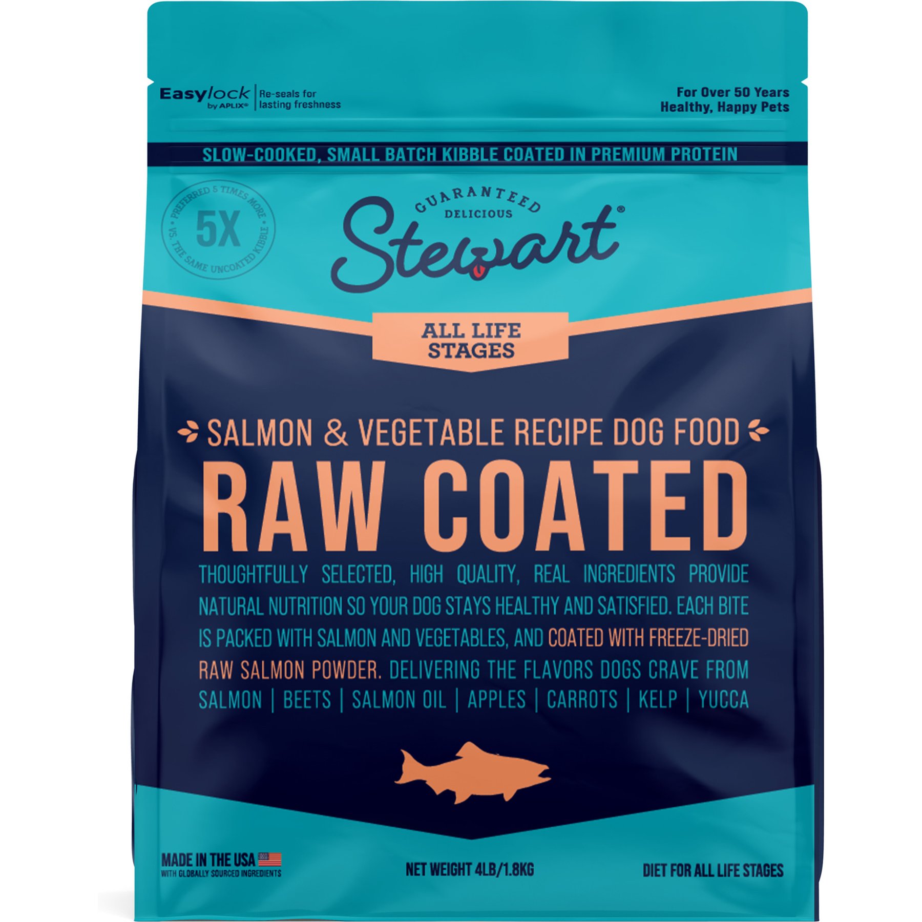 Stewart Raw Coated Salmon Flavor Limited-Ingredient Freeze-Dried Dog Food