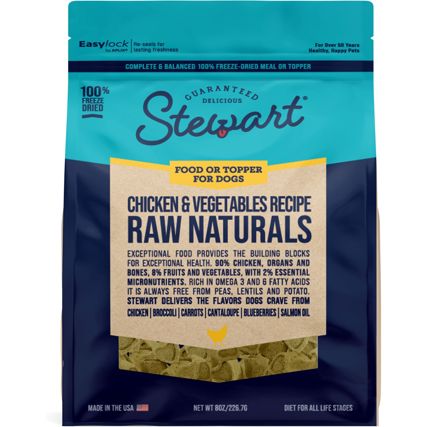 Stewart Raw Naturals Chicken & Vegetables Recipe Grain-Free Adult, Freeze-Dried Dog Food