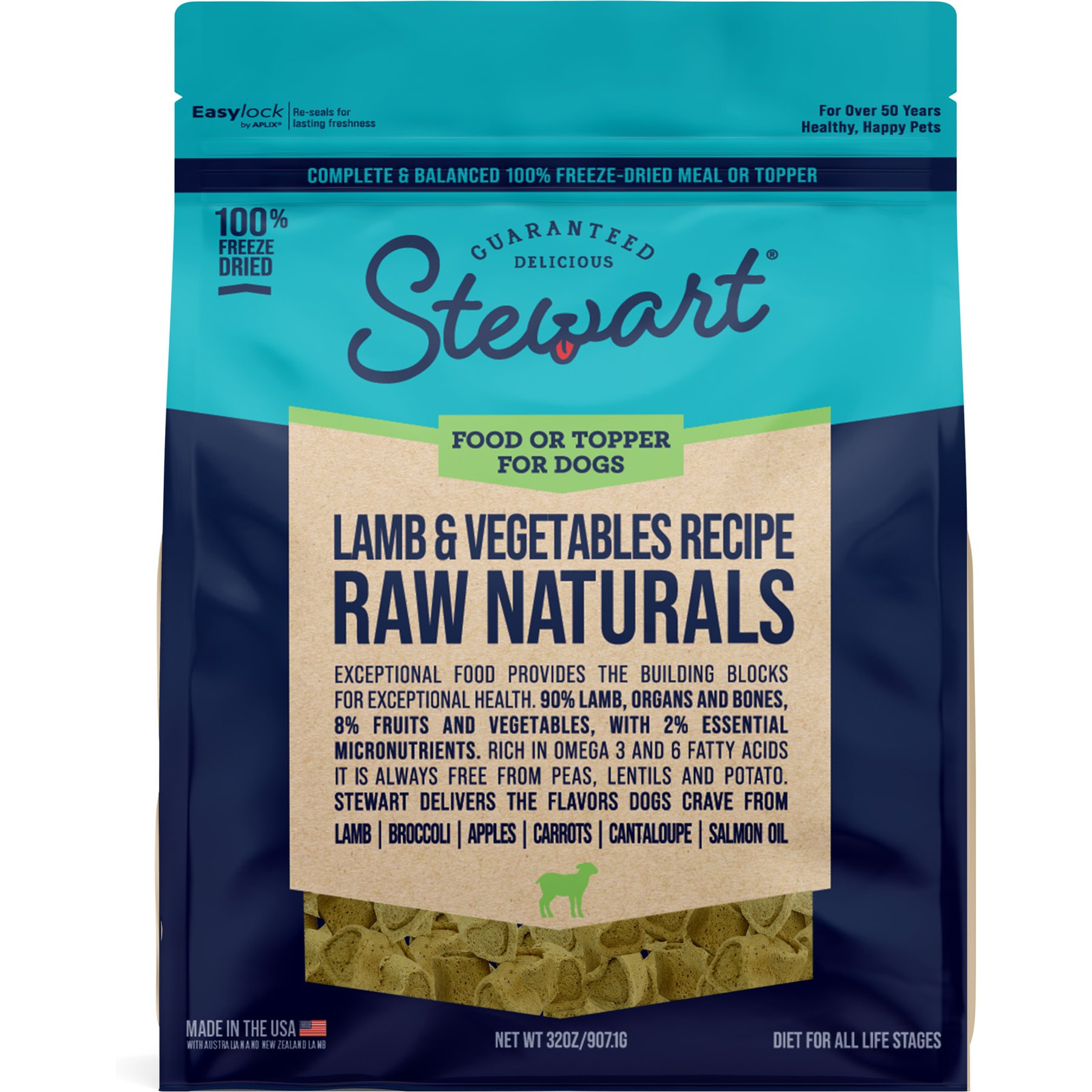 Stewart Raw Naturals Lamb Flavor Limited-Ingredient Freeze-Dried Dog Food