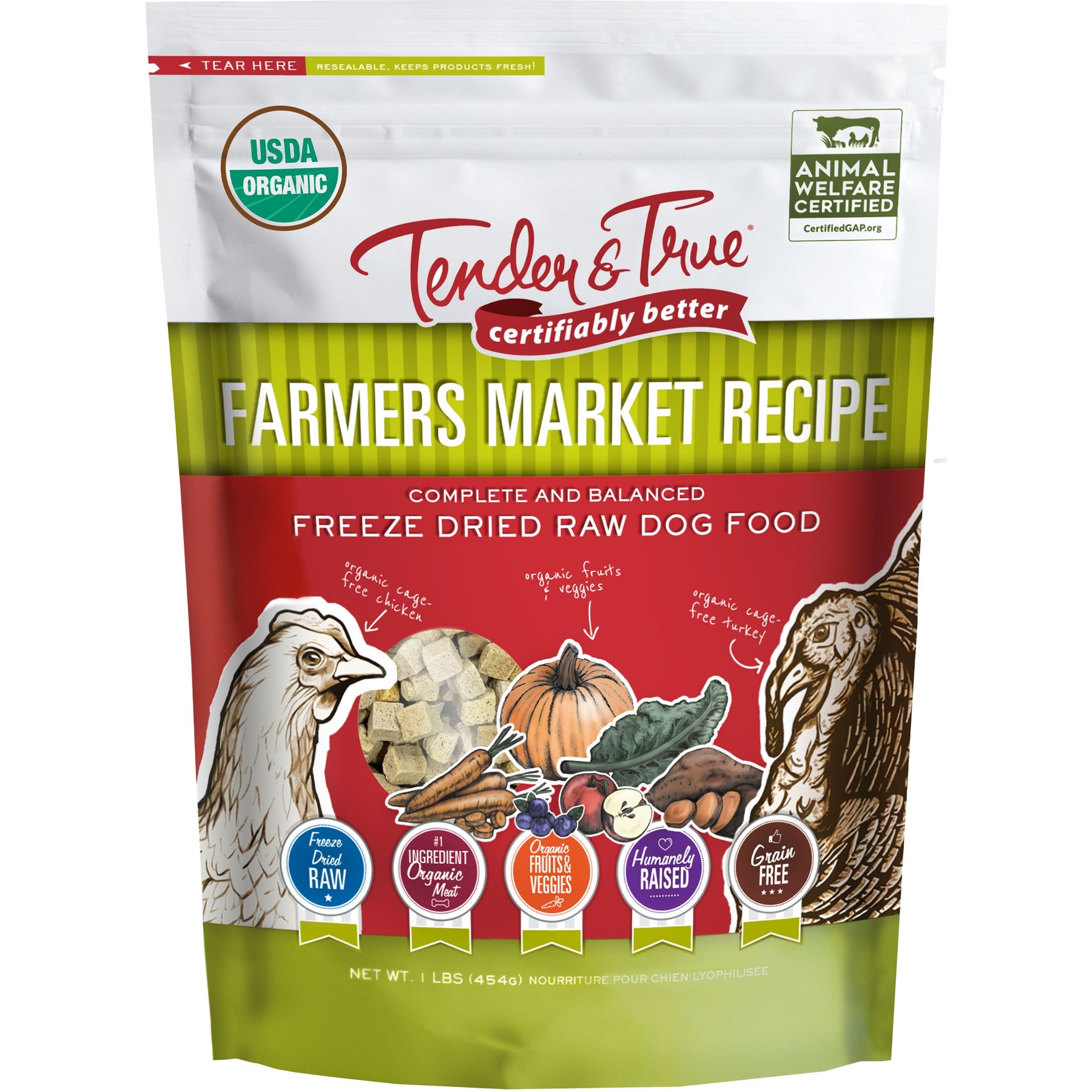 Tender & True Farmers Market Recipe Freeze-Dried Raw Dog Food