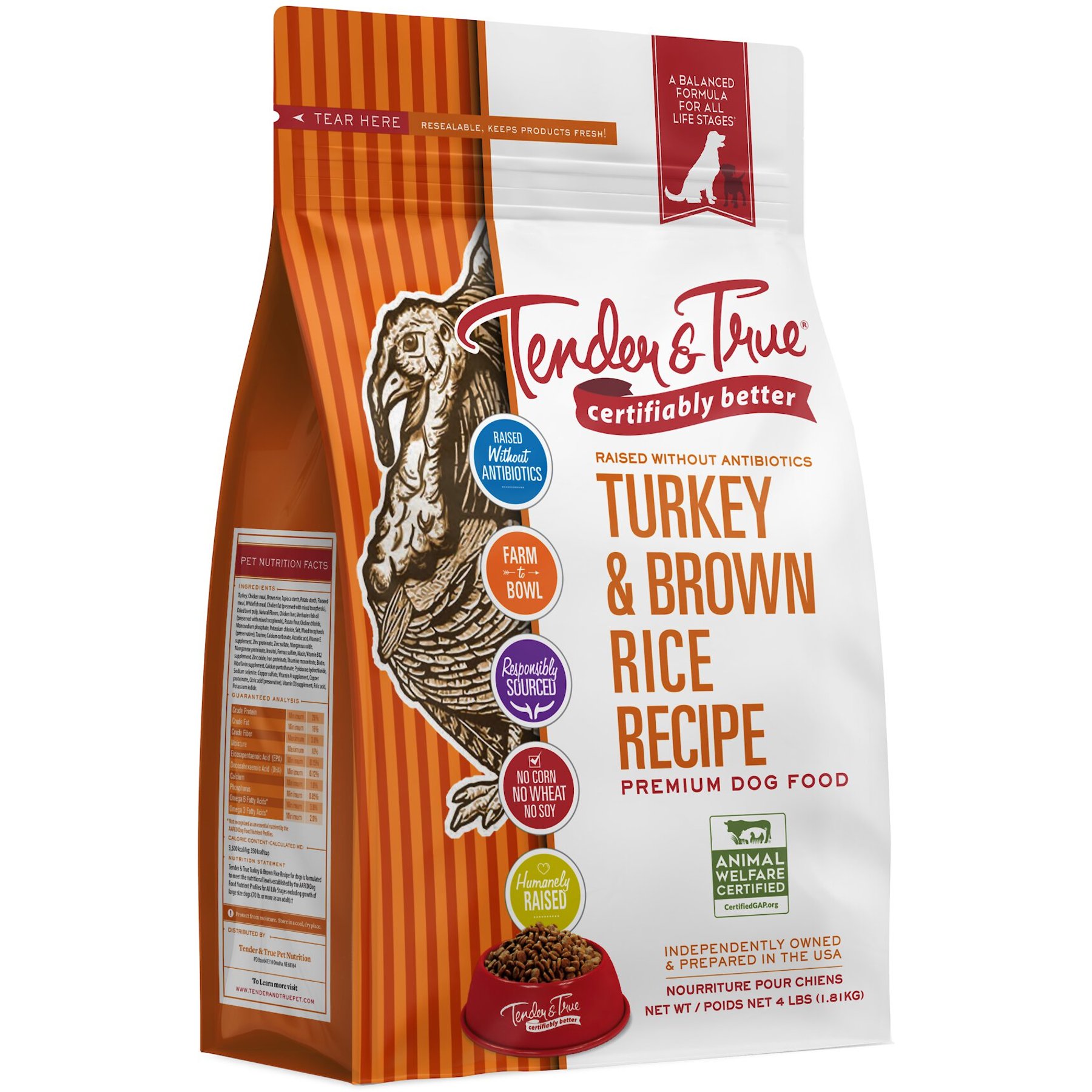Tender & True Turkey & Brown Rice Recipe Dry Dog Food