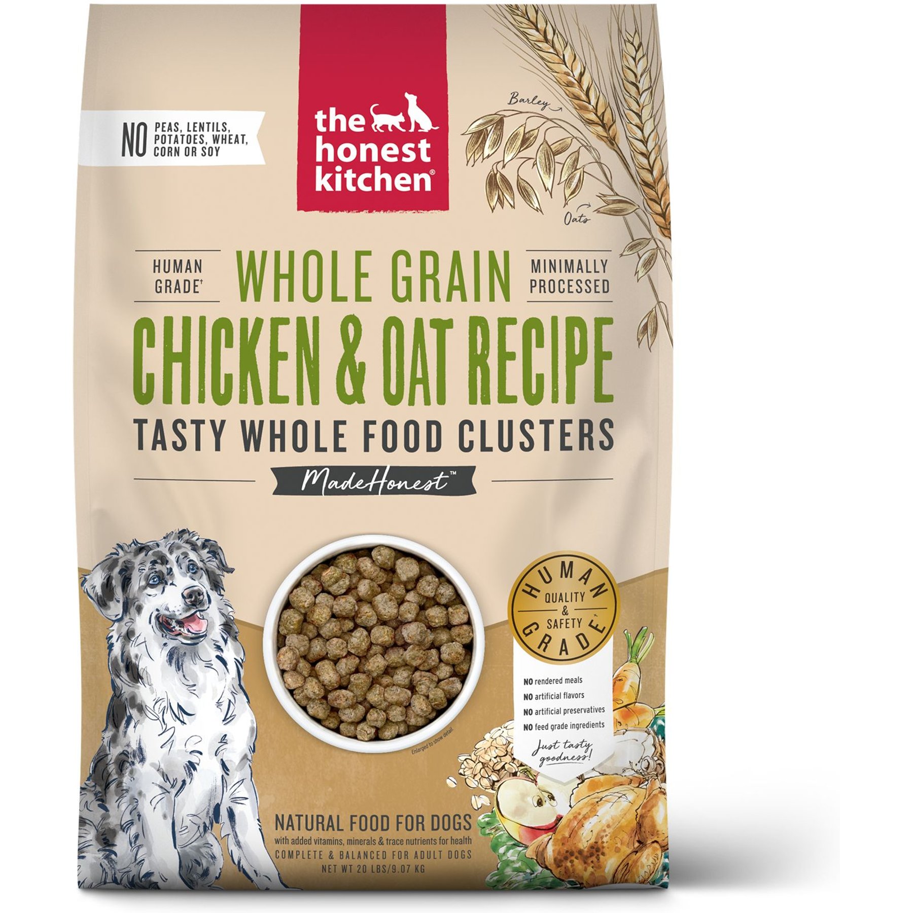 The Honest Kitchen Food Clusters Whole Grain Chicken & Oat Recipe Dog Food