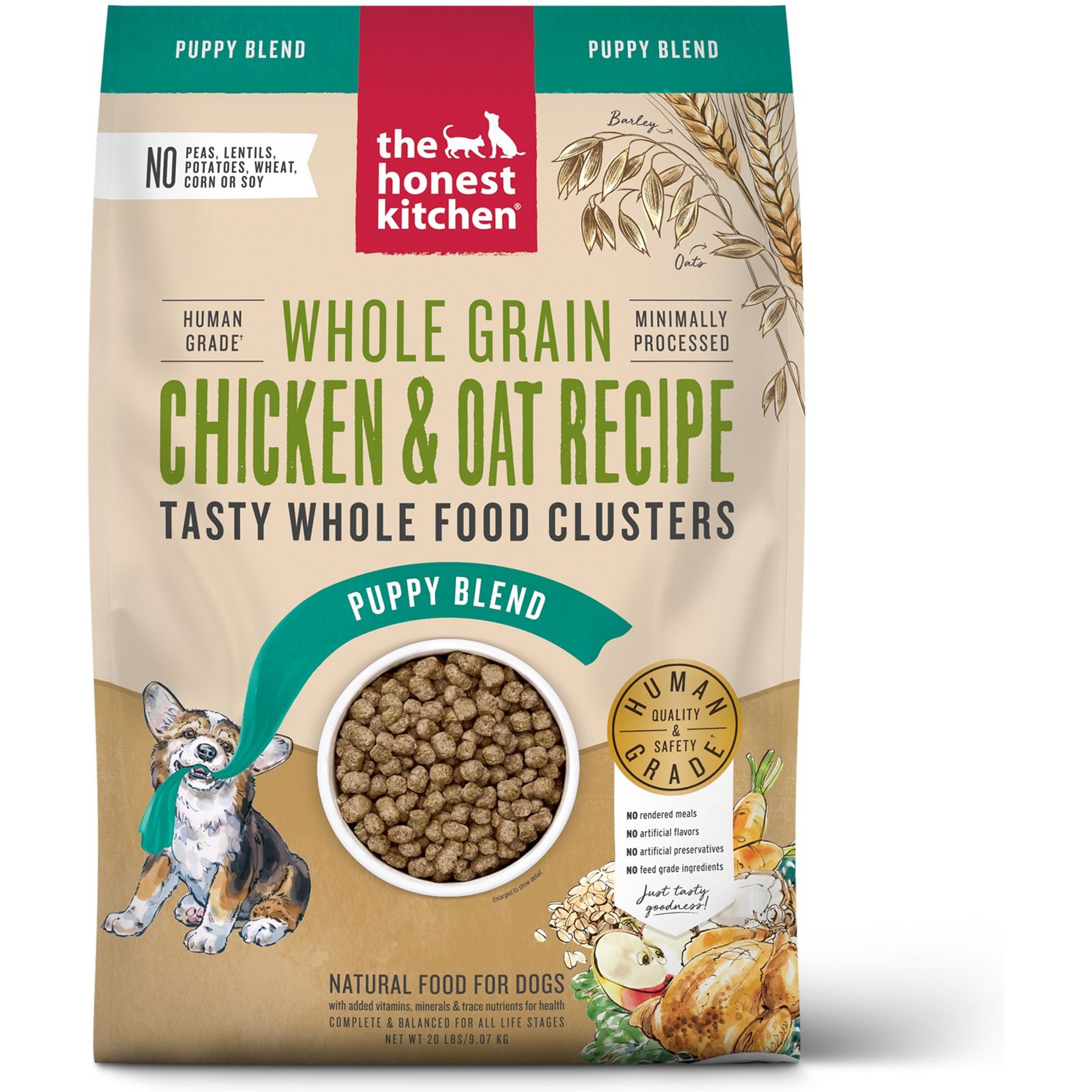 The Honest Kitchen Food Clusters Whole Grain Chicken & Oat Recipe Puppy Blend Dog Food