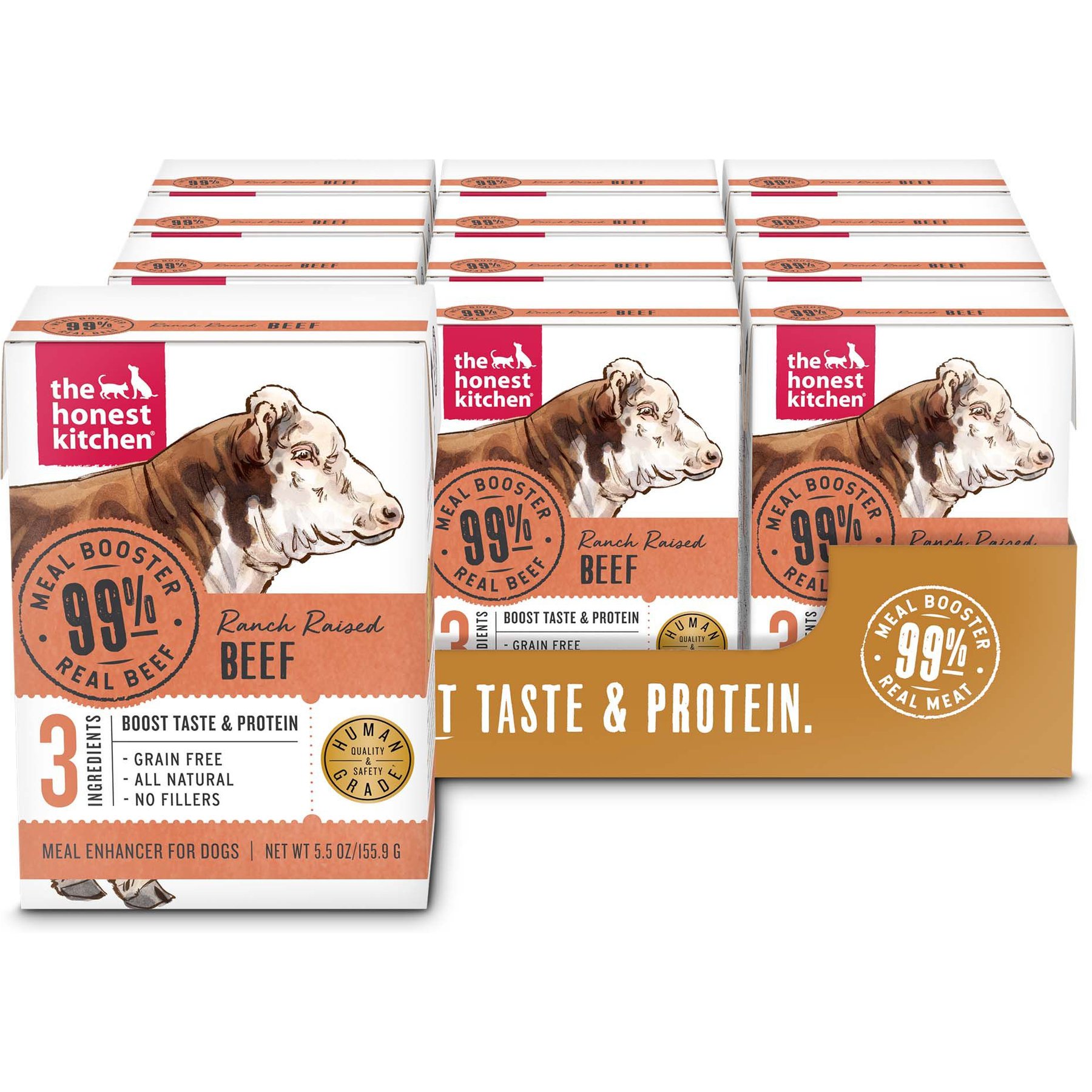 The Honest Kitchen Meal Booster 99% Beef Wet Dog Food Topper