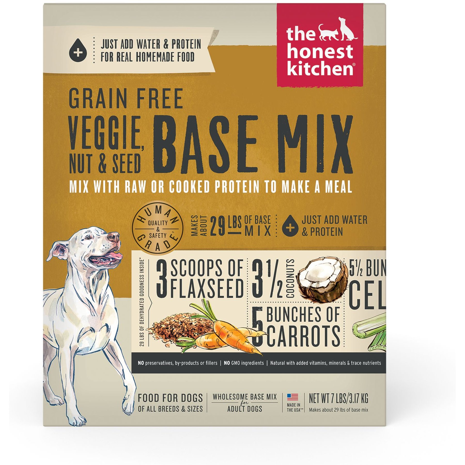 The Honest Kitchen Veggie, Nut & Seed Grain-Free Dehydrated Dog Food Base Mix