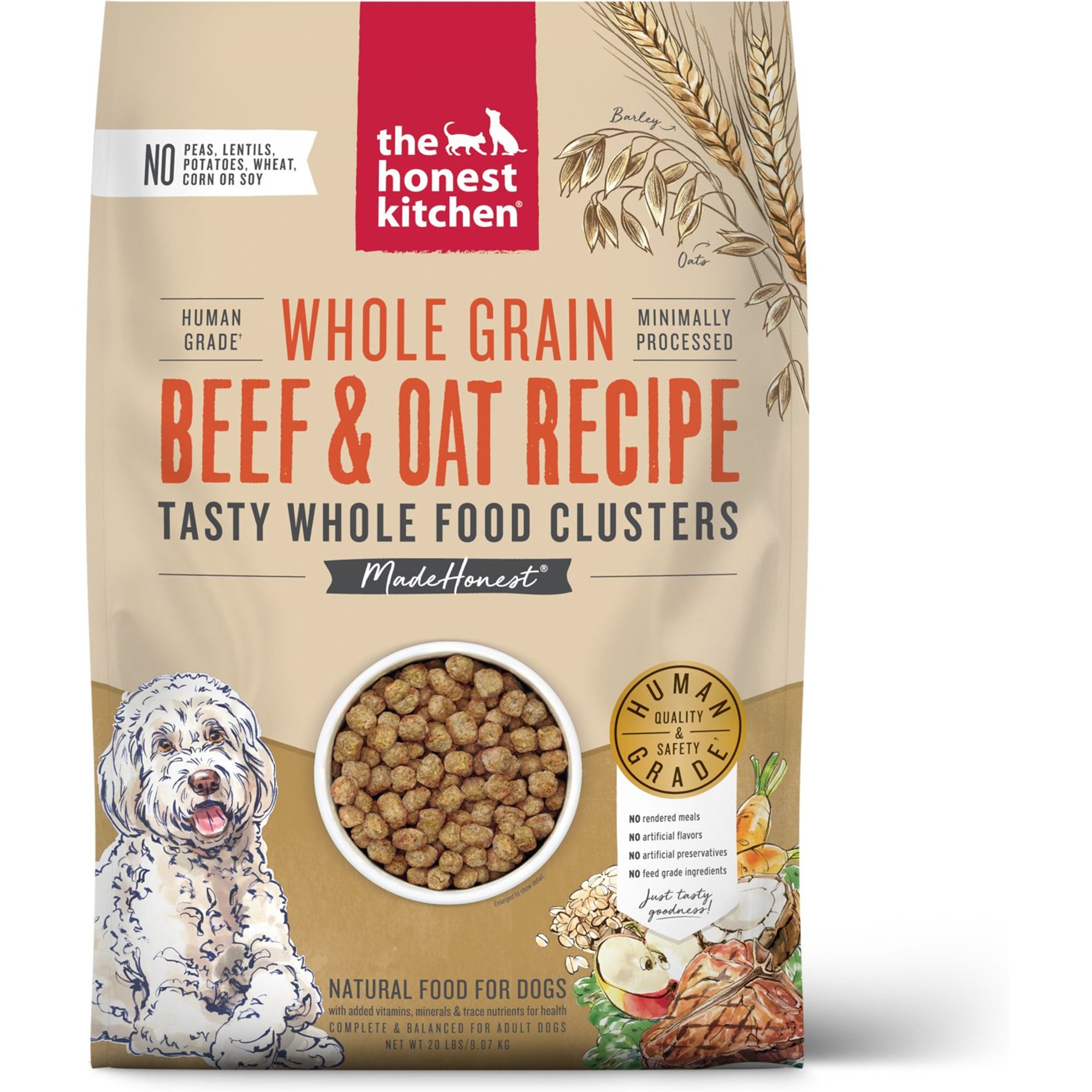 The Honest Kitchen Whole Food Clusters Whole Grain Beef & Oat Dry Dog Food