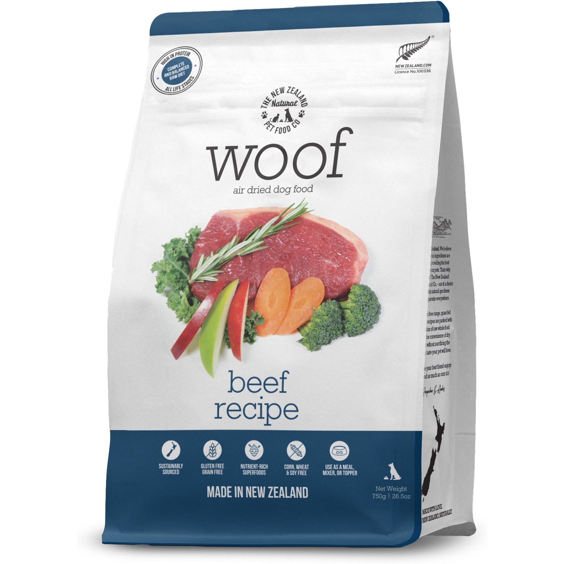 The New Zealand Natural Pet Food Co. Woof Beef Air Dried Dog Food