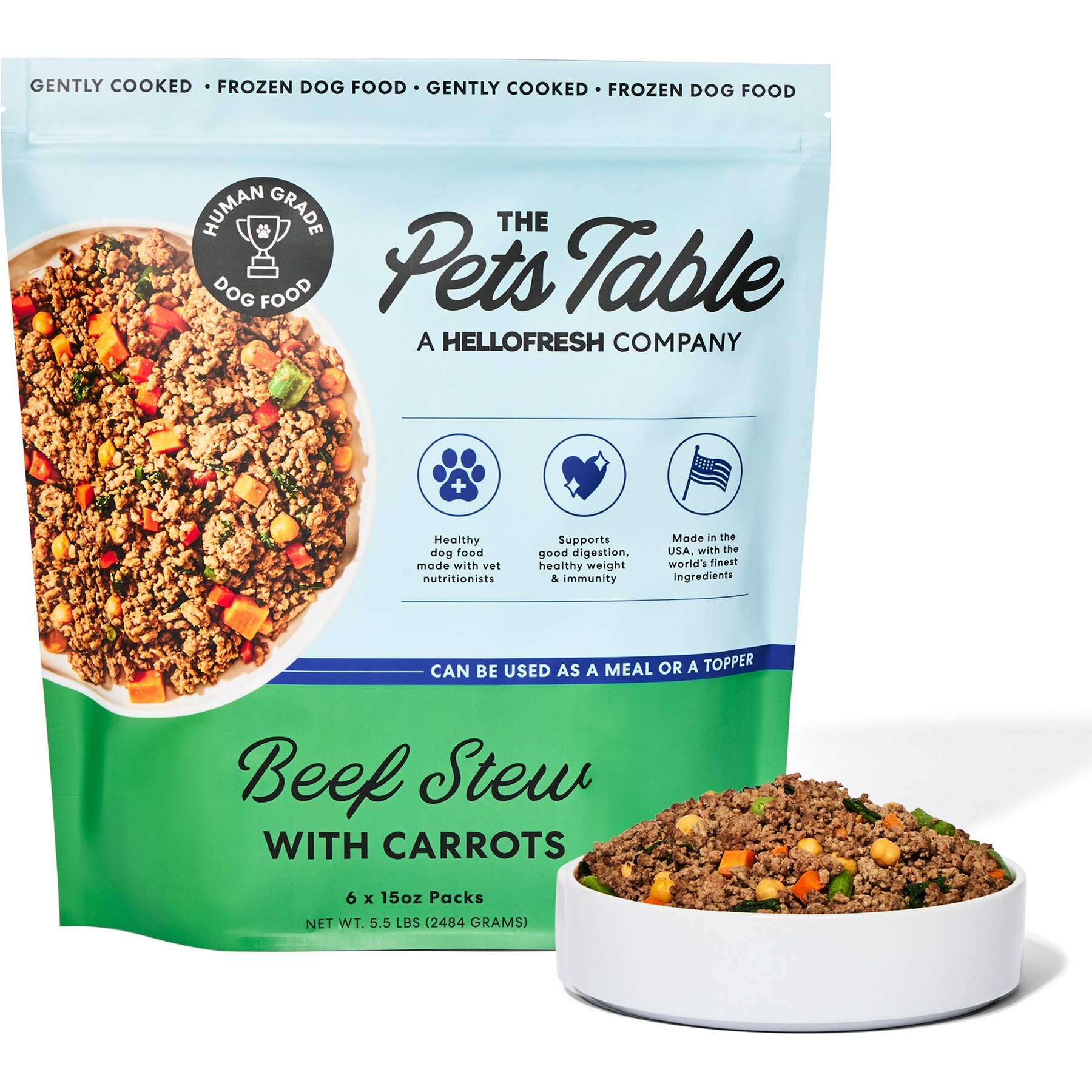 The Pets Table Freshly-Made Frozen Human-Grade Beef Stew Dog Food