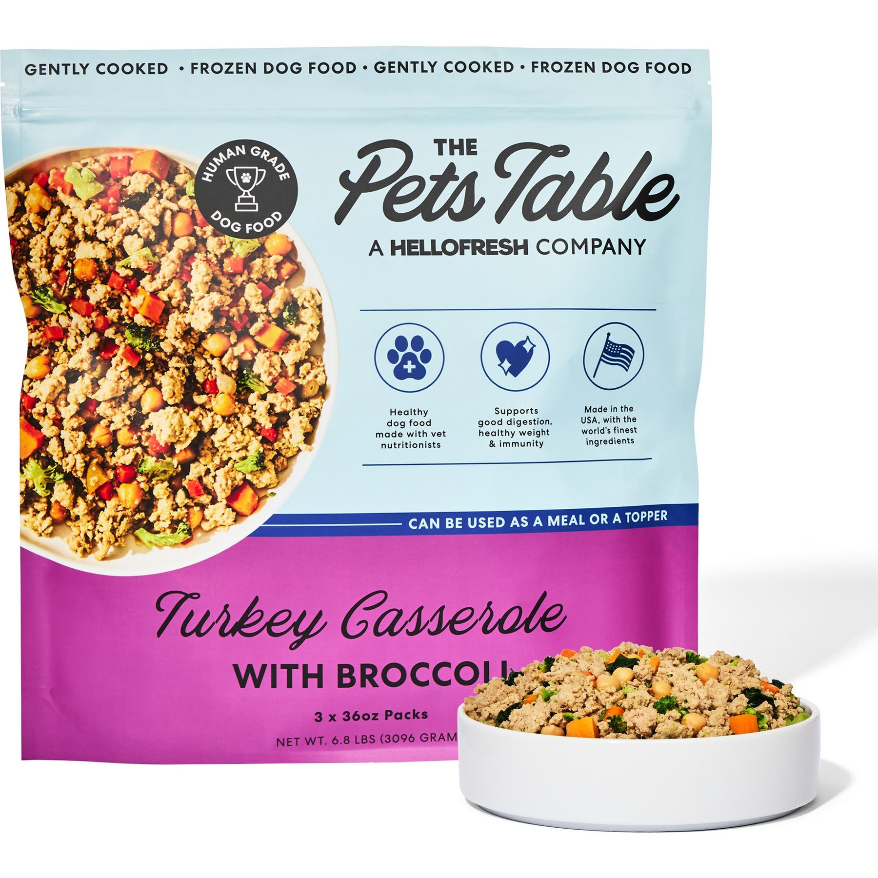 The Pets Table Freshly-Made Frozen Human-Grade Turkey Casserole Dog Food