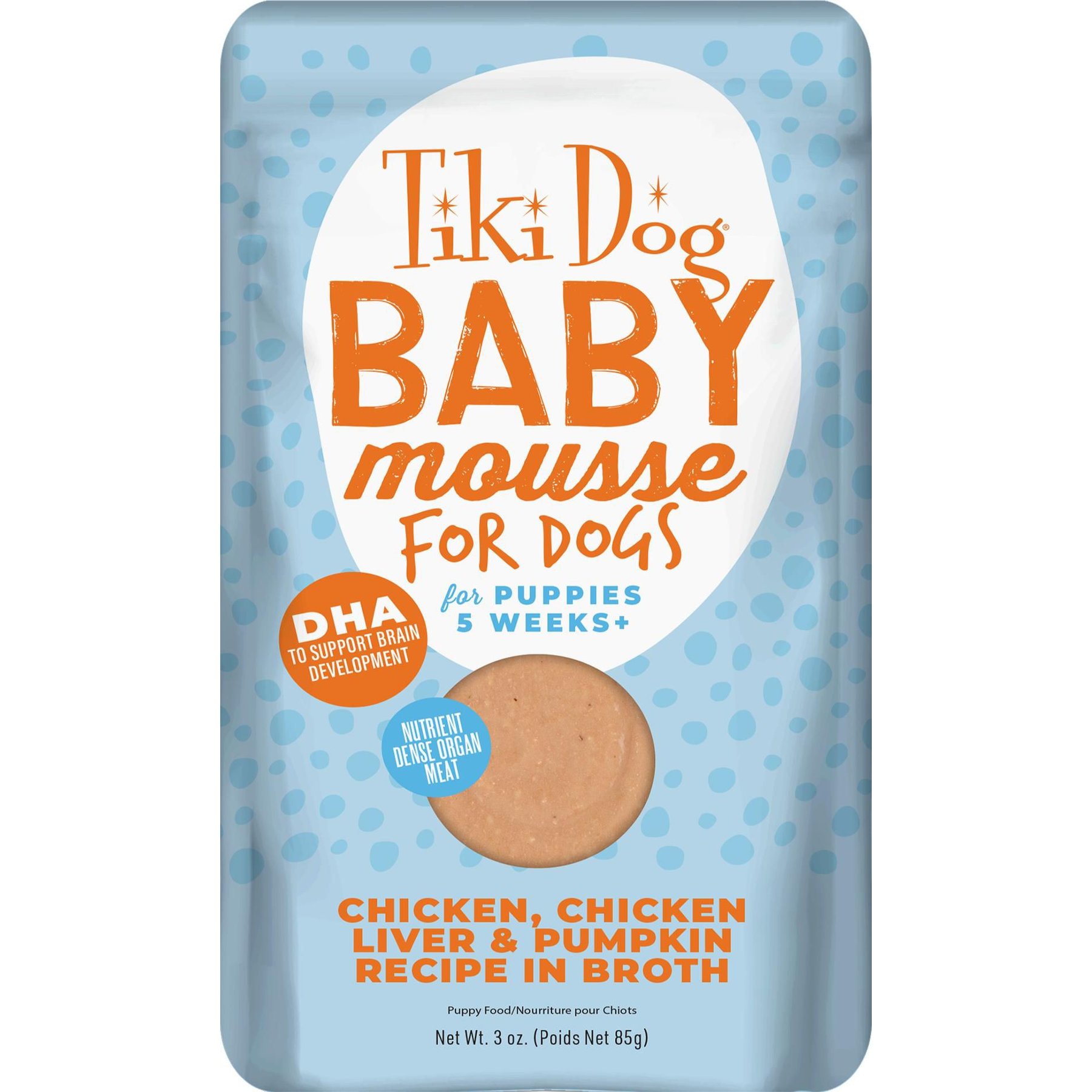 Tiki Dog Baby Mousse for Puppies, Grain-Free Chicken, Chicken Liver & Pumpkin Recipe Wet Dog Food