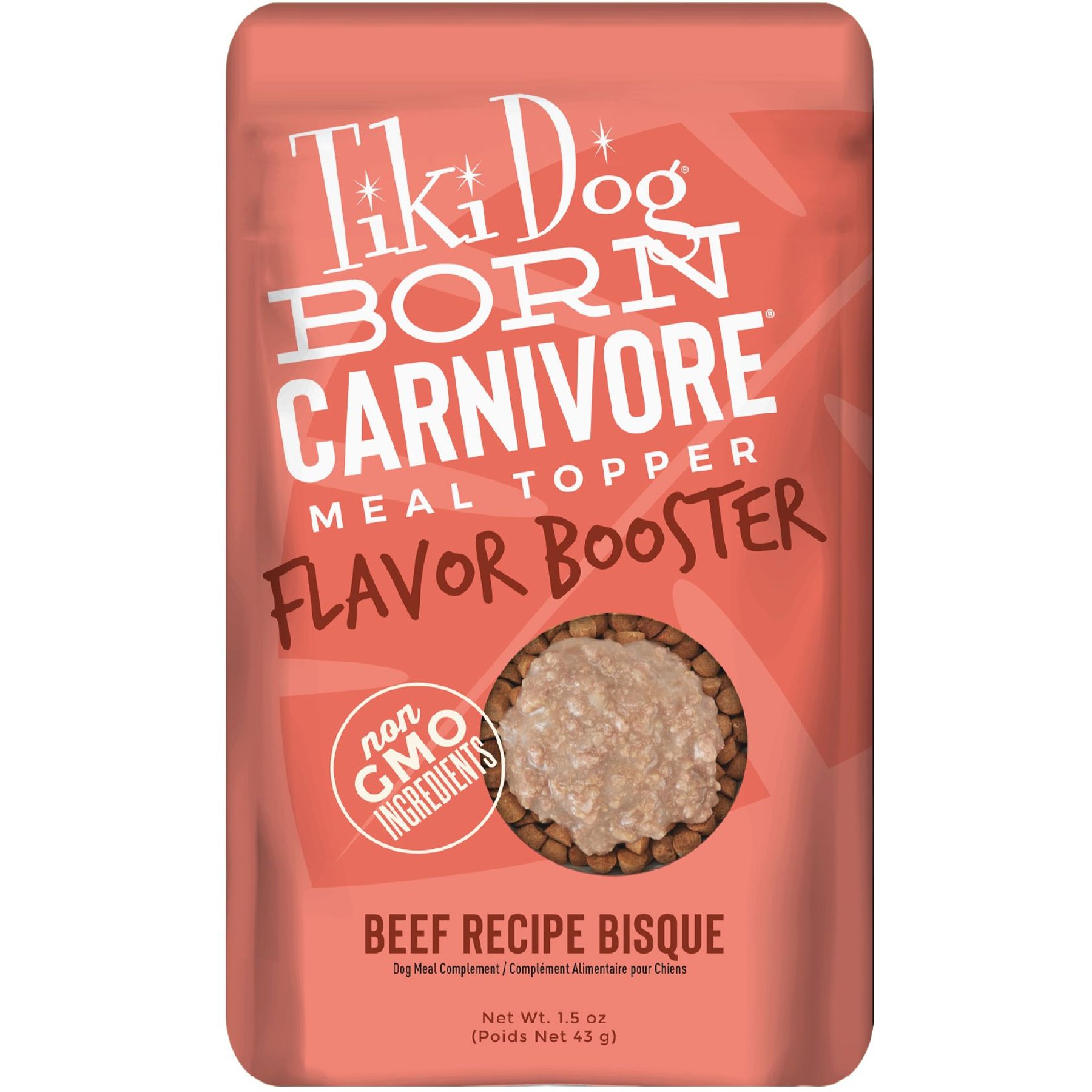 Tiki Dog Born Carnivore Flavor Booster Beef Bisque Non-GMO Wet Dog Food Topper
