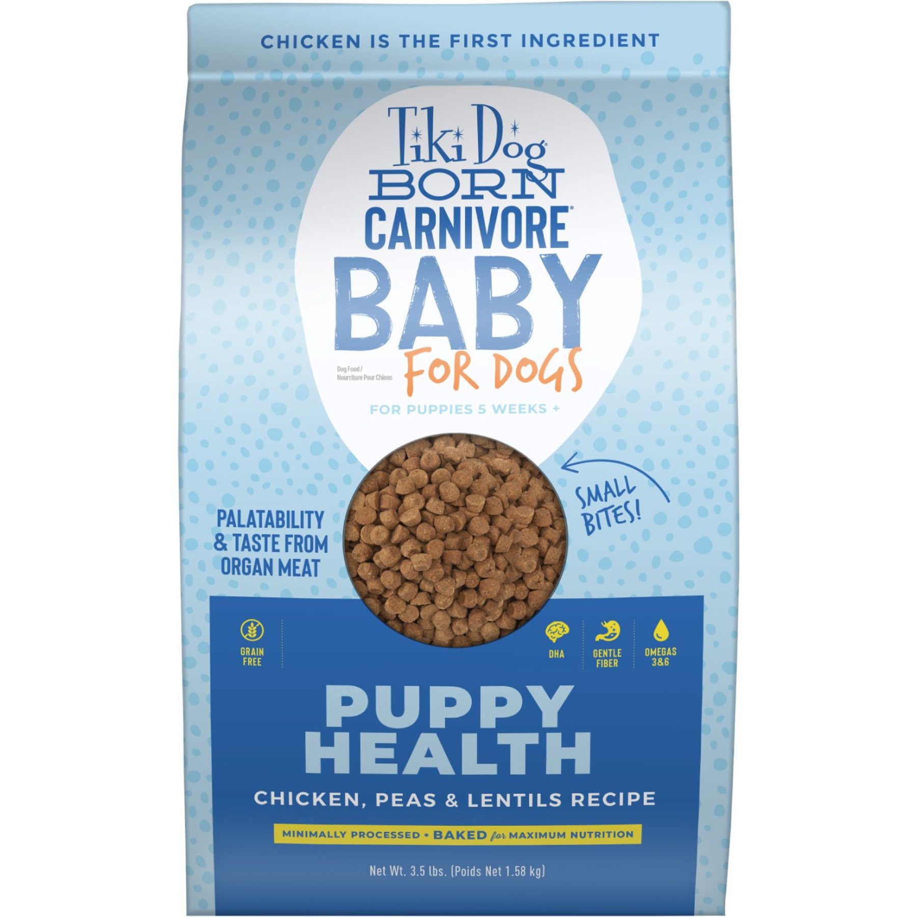 Tiki Dog Born Carnivore Puppy Health Grain-Free Chicken, Peas & Lentils Recipe Dry Dog Food