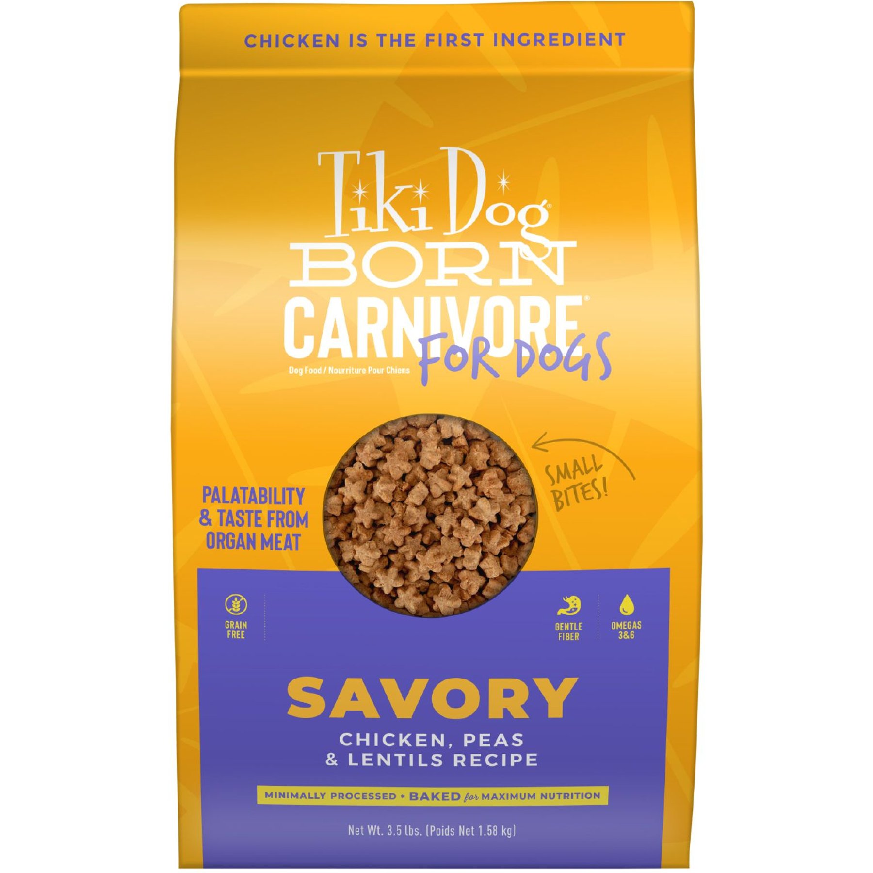 Tiki Dog Born Carnivore Savory Grain-Free Chicken, Peas & Lentils Recipe Dry Dog Food