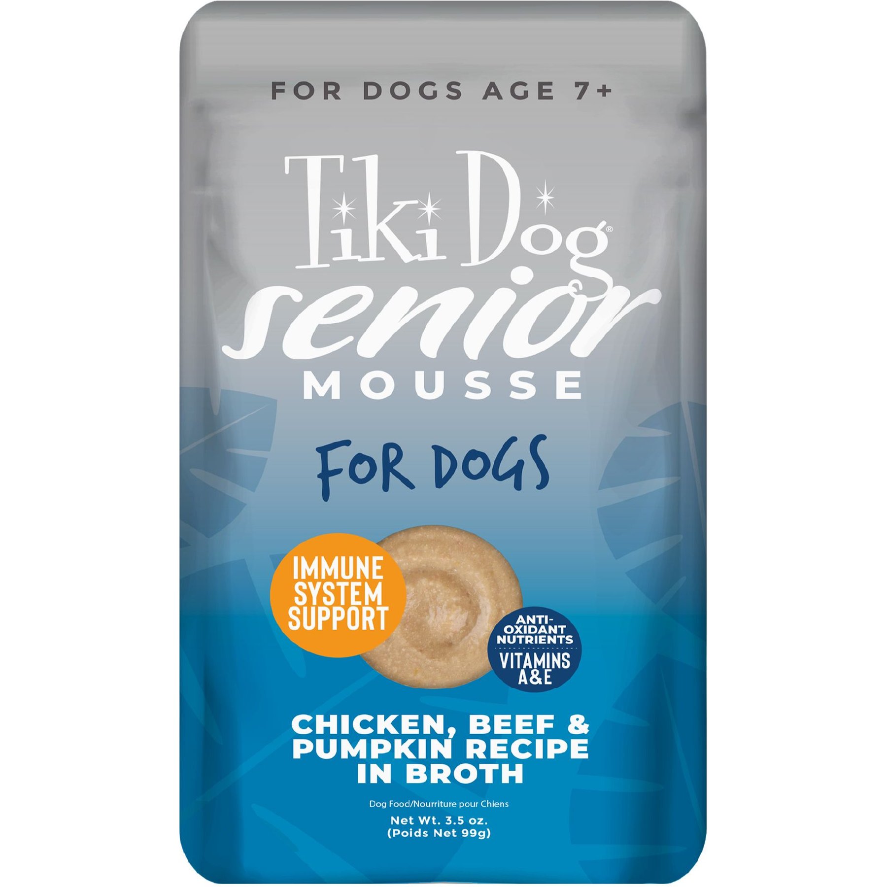 Tiki Dog Senior Mousse Grain-Free Chicken, Beef & Pumpkin in Broth Wet Dog Food