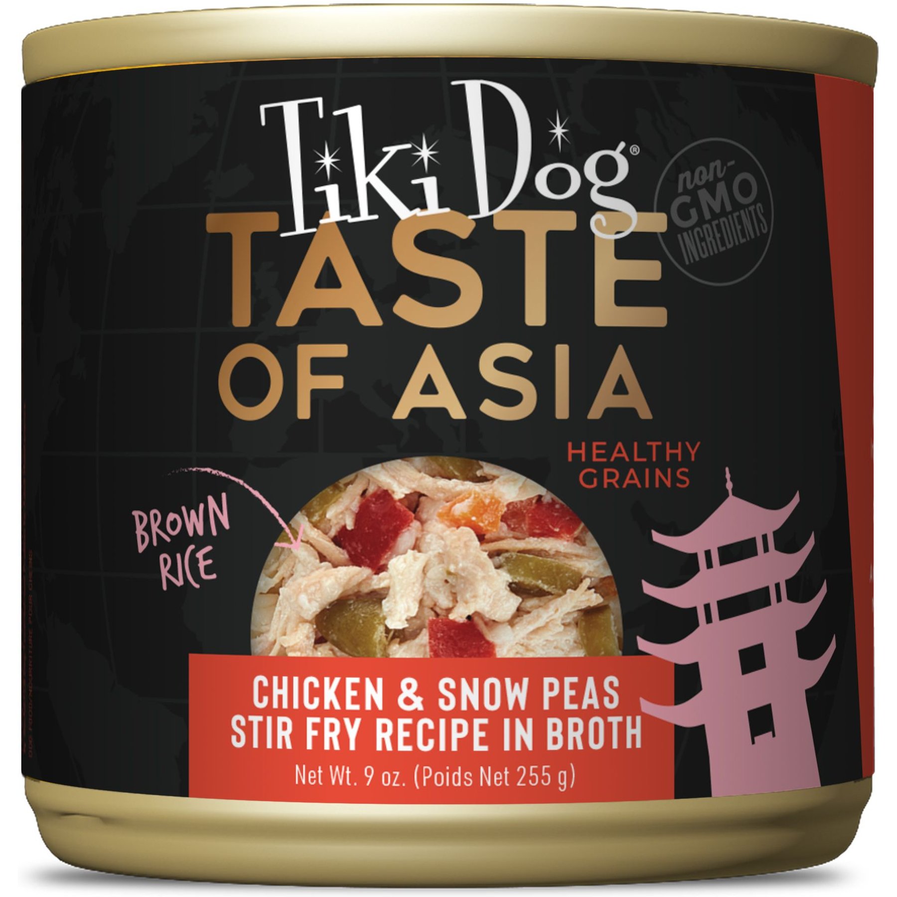 Tiki Dog Taste of the World Asia Gluten-Free Chicken & Snow Peas Stir Fry Recipe Wet Dog Food
