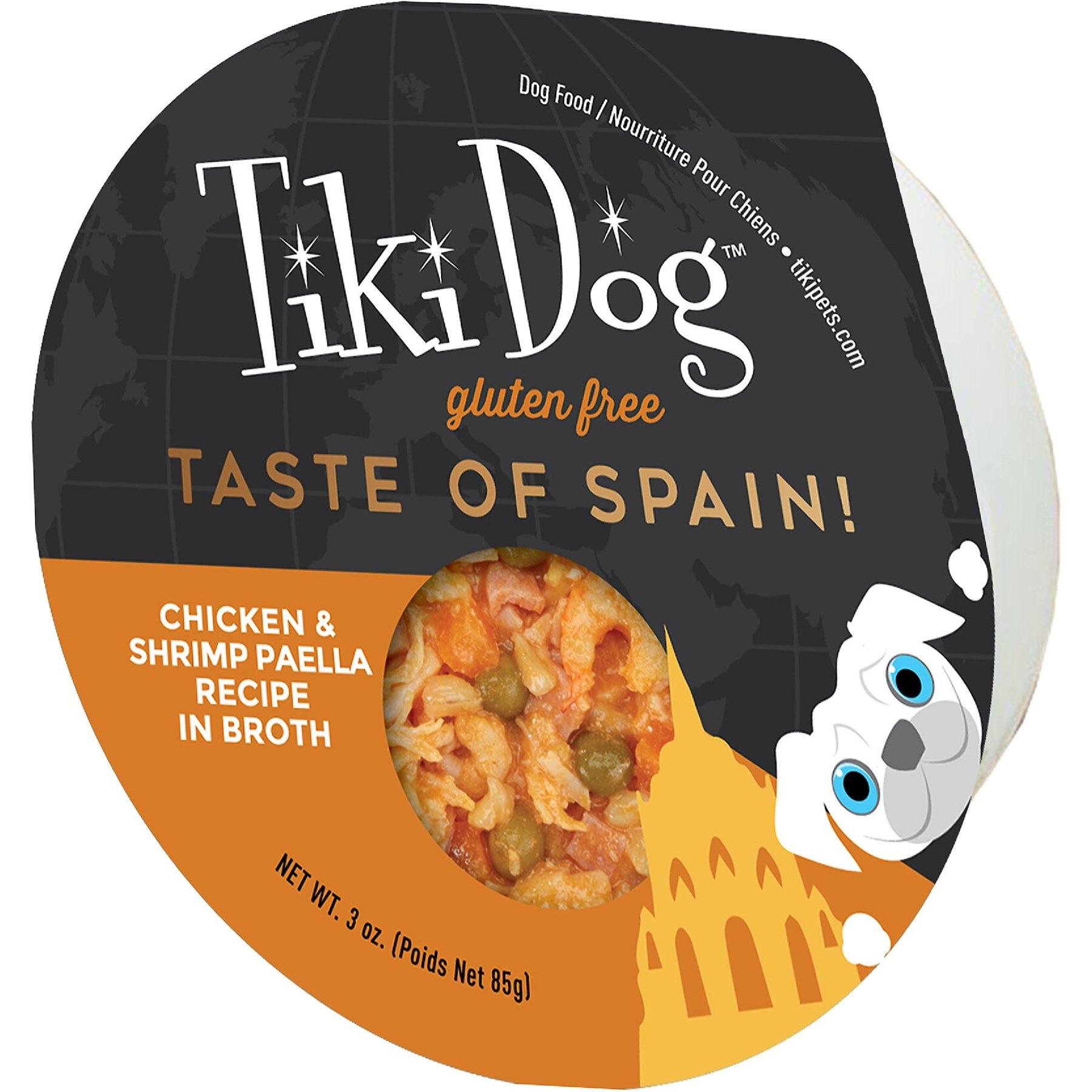 Tiki Dog Taste of the World Spain Gluten Free Chicken & Shrimp Paella Recipe Wet Dog Food
