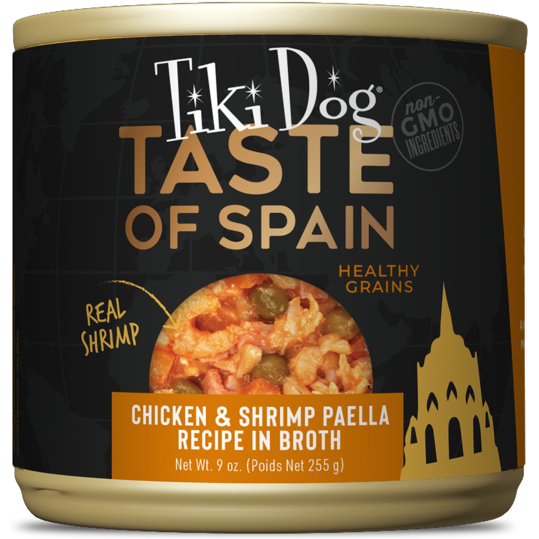 Tiki Dog Taste of the World Spain NON GMO Chicken & Shrimp Paella Recipe Wet Dog Food