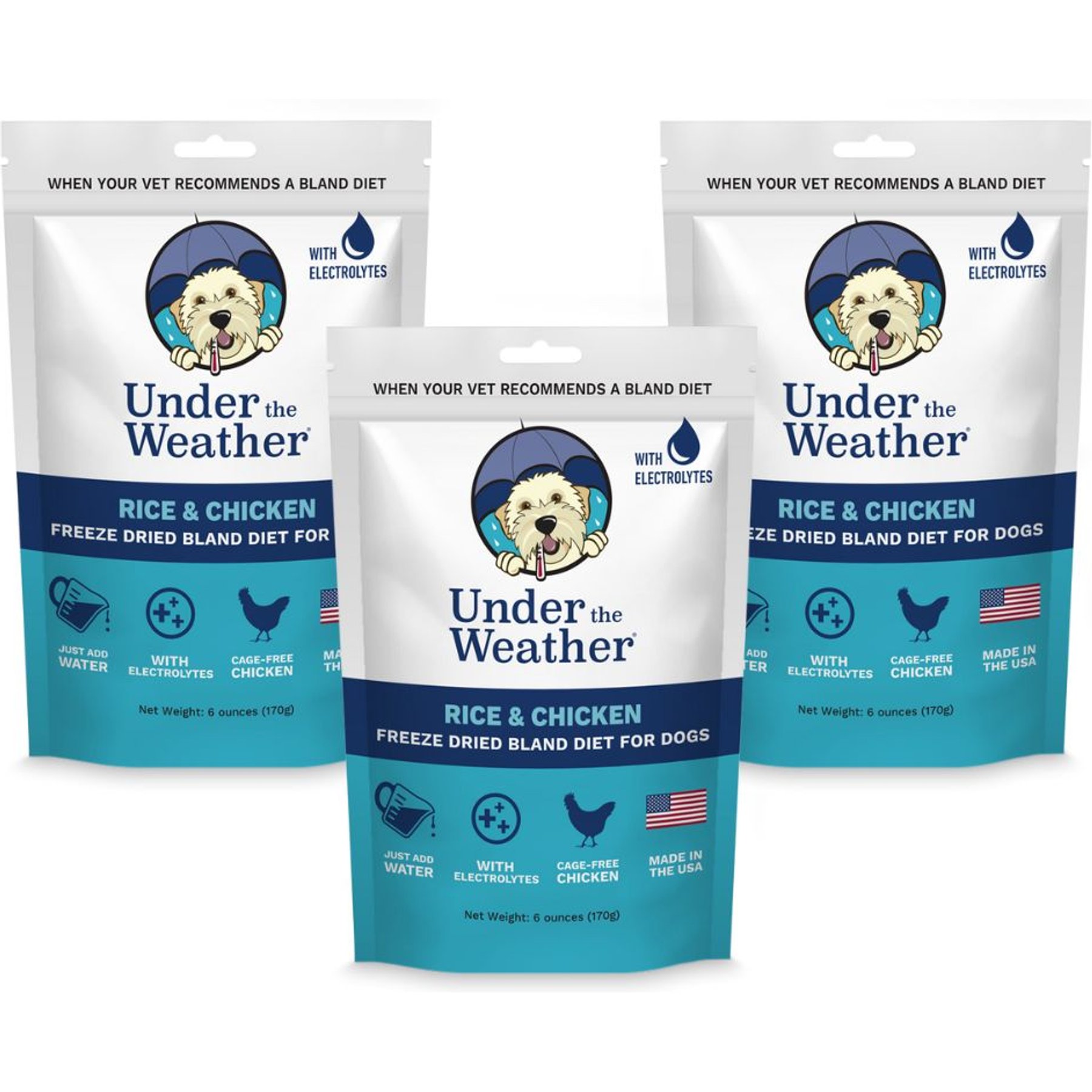 Under the Weather Rice & Chicken Freeze-Dried Dog Food, 6-oz bag, 3 count