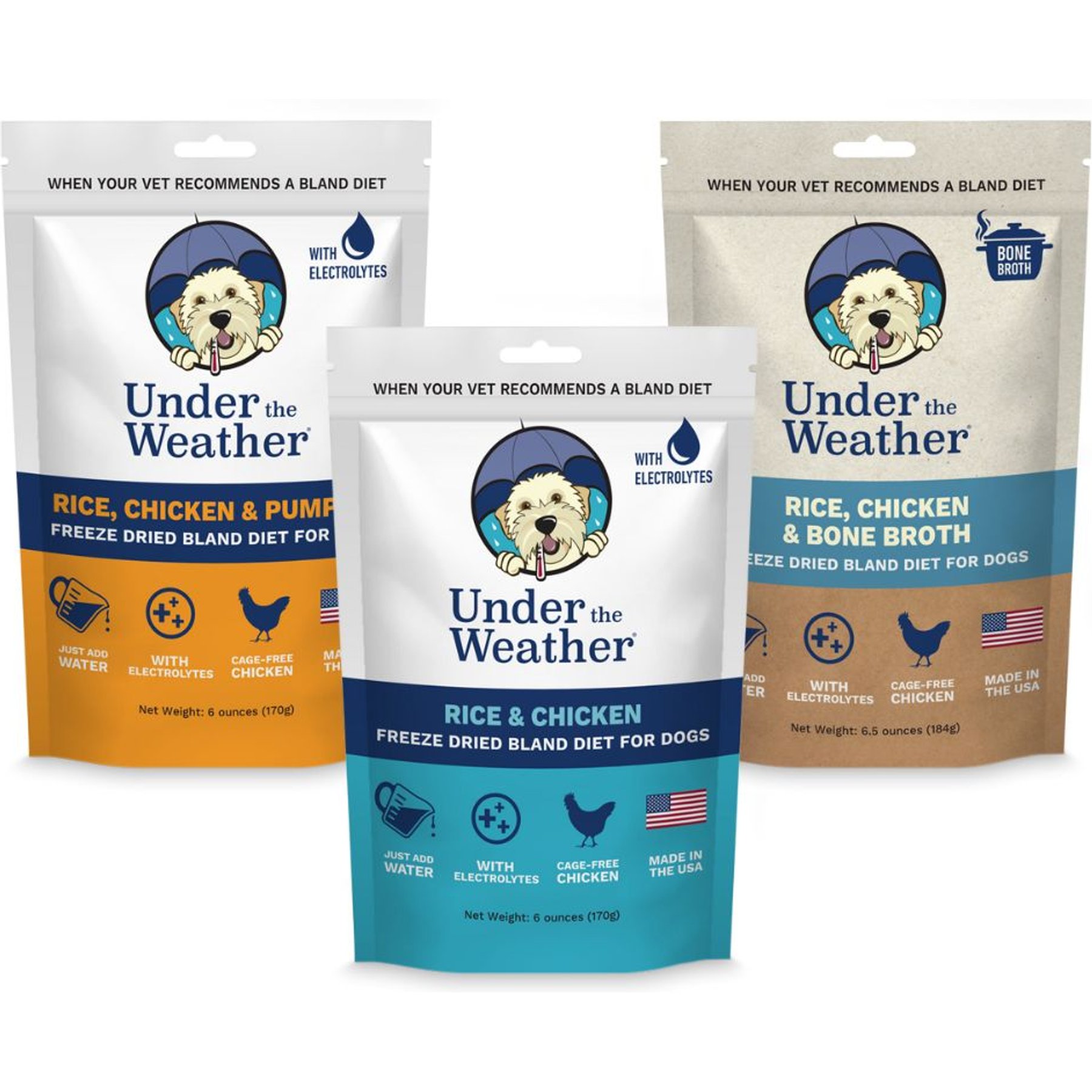 Under the Weather Variety Pack Freeze-Dried Dog Food, 6-oz bag, 3 count