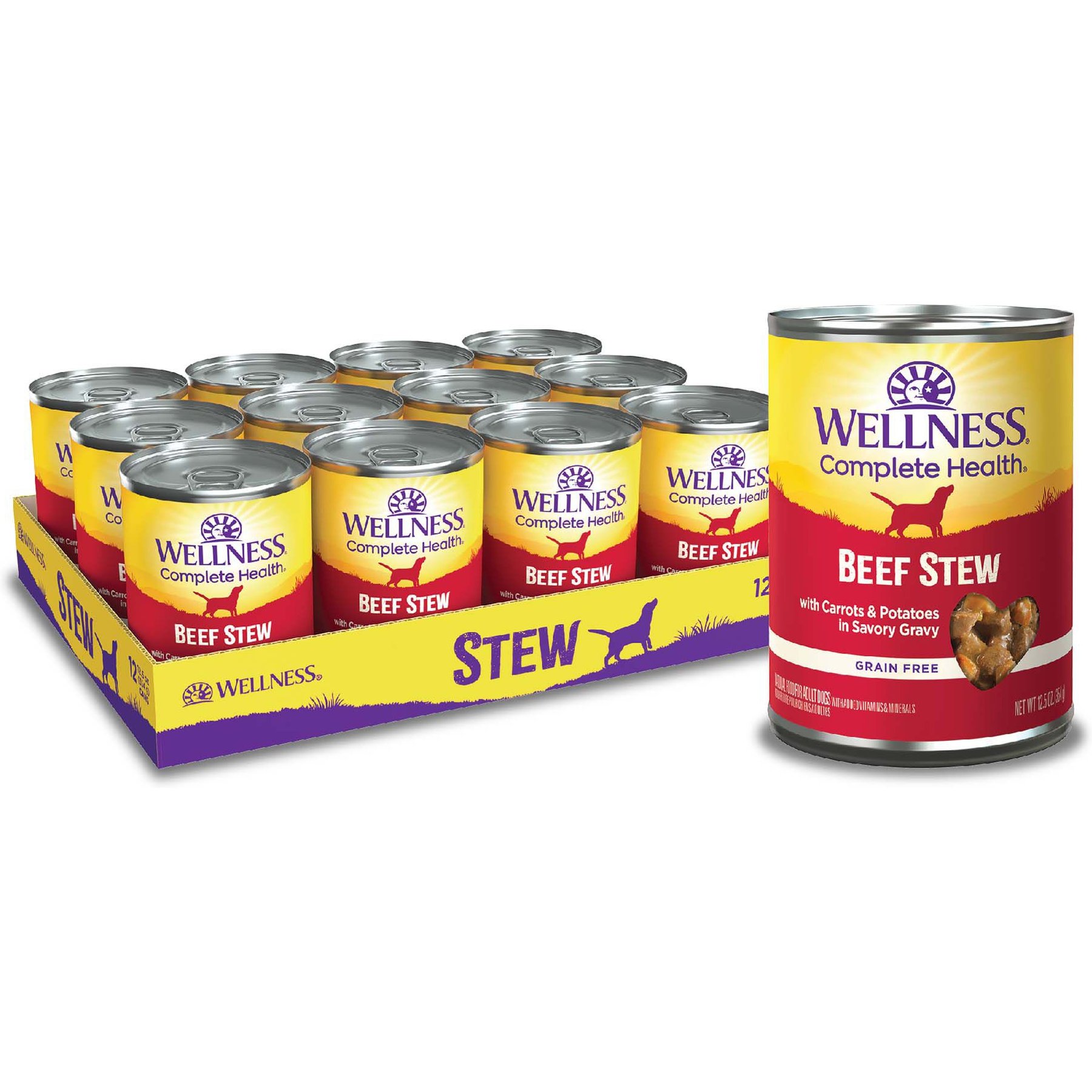 Wellness Beef Stew with Carrots & Potatoes Grain-Free Canned Dog Food