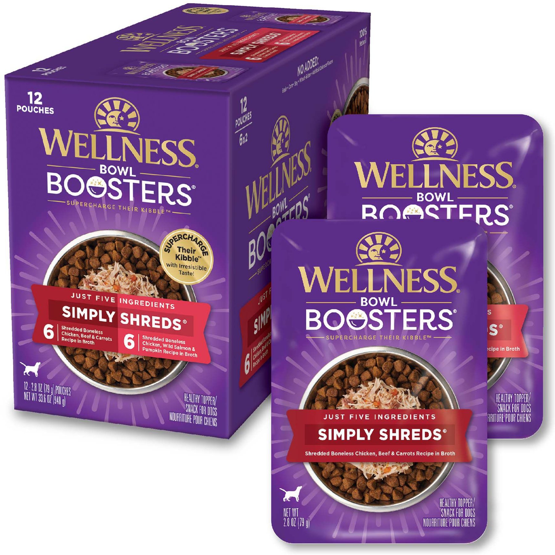 Wellness Bowl Boosters Simply Shreds Variety Pack Dog Food Topping