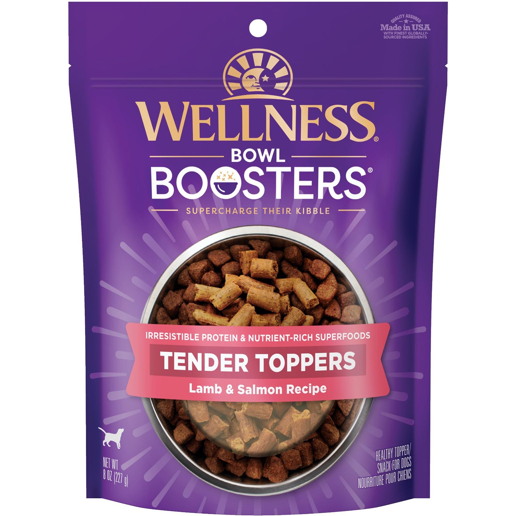 Wellness Bowl Boosters Tender Toppers Grain-Free Lamb & Salmon Dog Food Topper