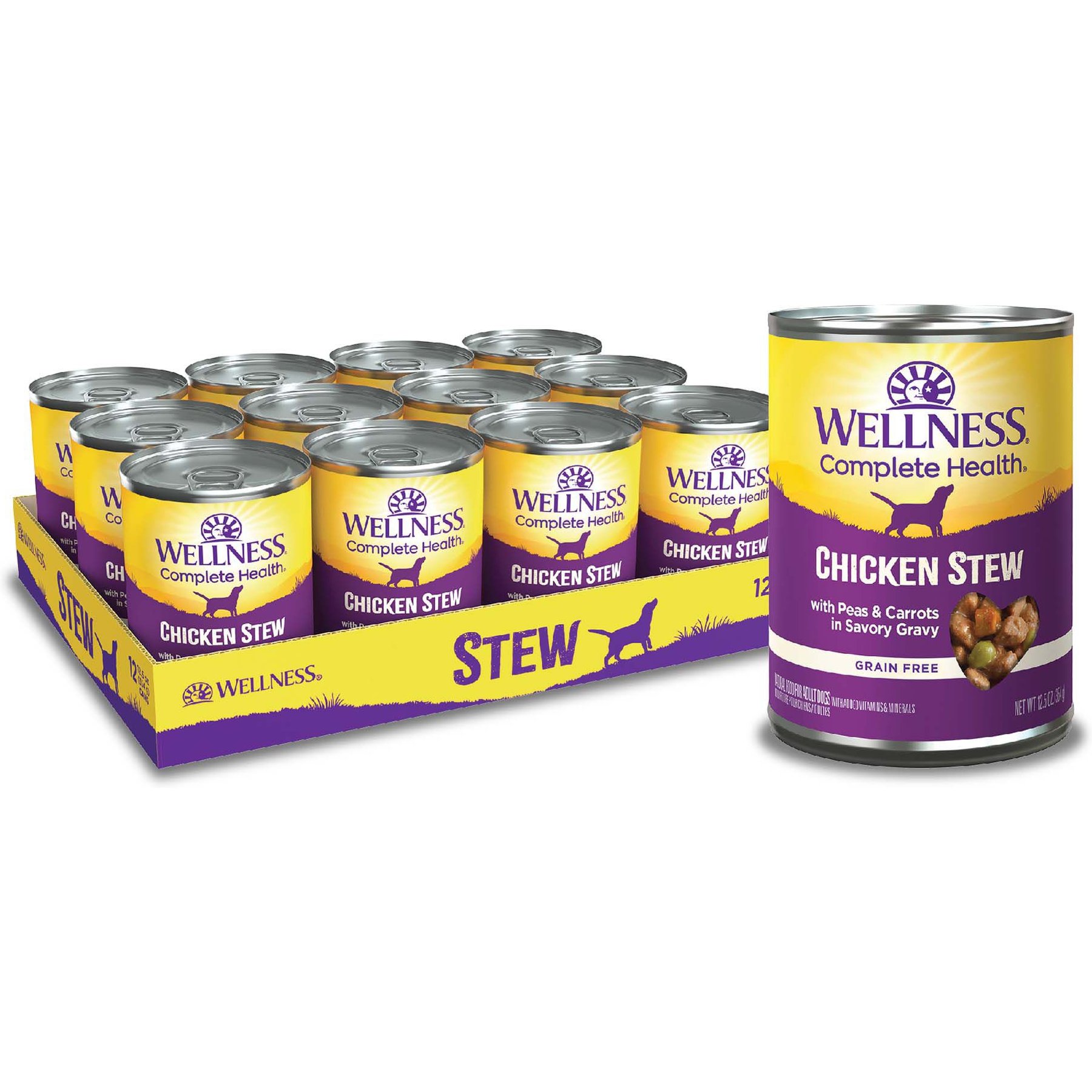Wellness Chicken Stew with Peas & Carrots Grain-Free Natural Canned Dog Food