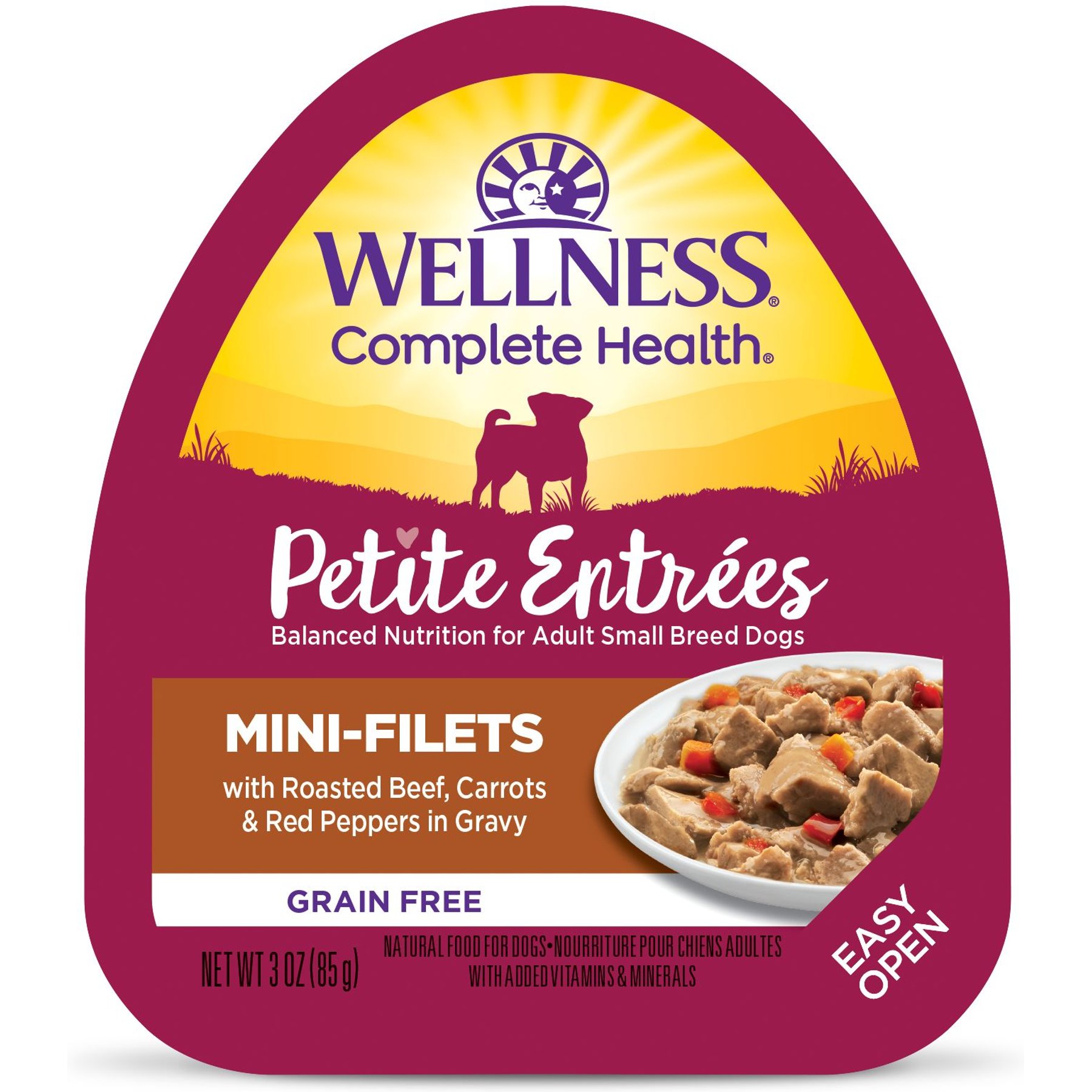 Wellness Complete Health Petite Entrees Adult Small Breed Grain-Free Beef, Carrots & Red Peppers Mini-Filets Wet Dog Food
