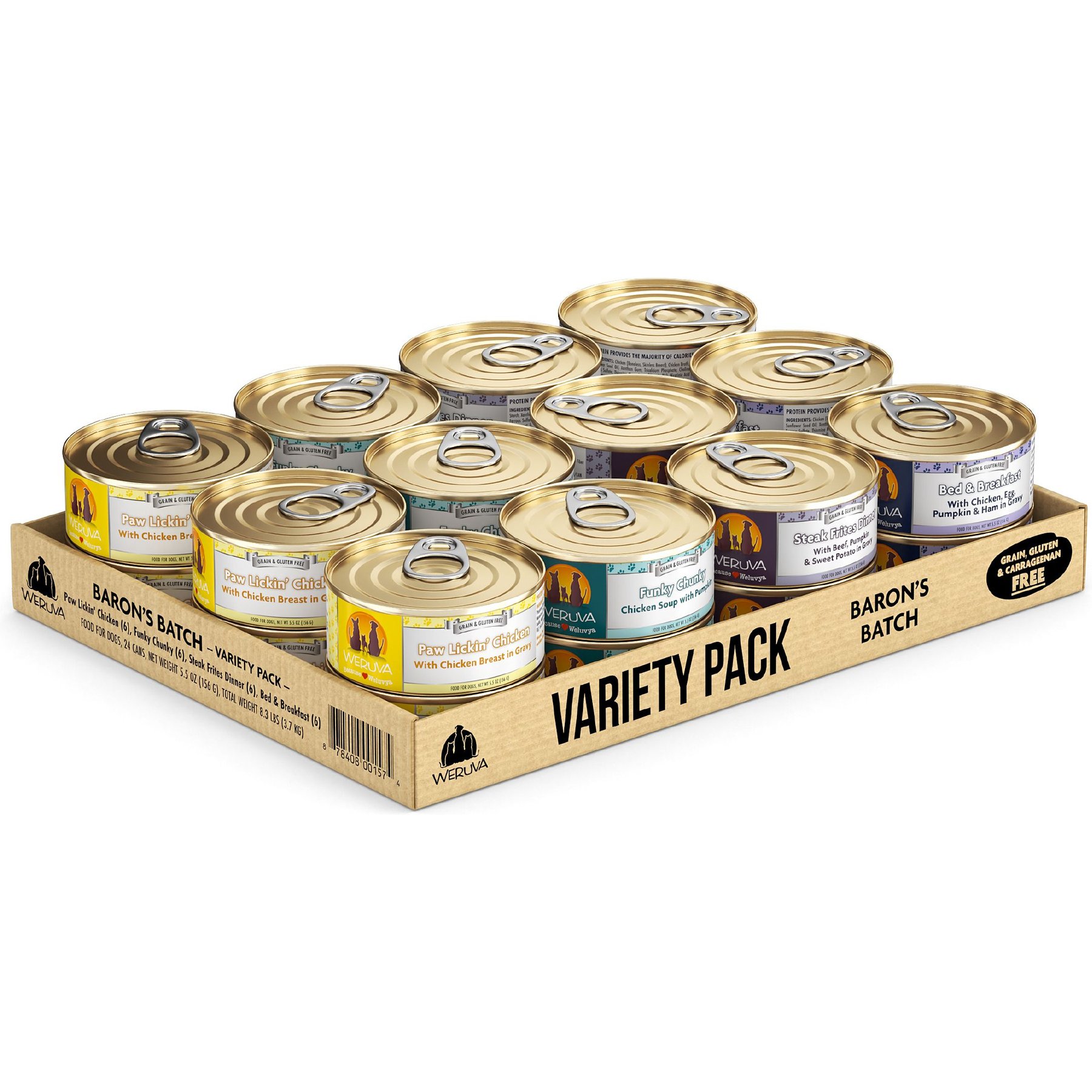 Weruva Baron's Batch Variety Pack Grain-Free Canned Dog Food