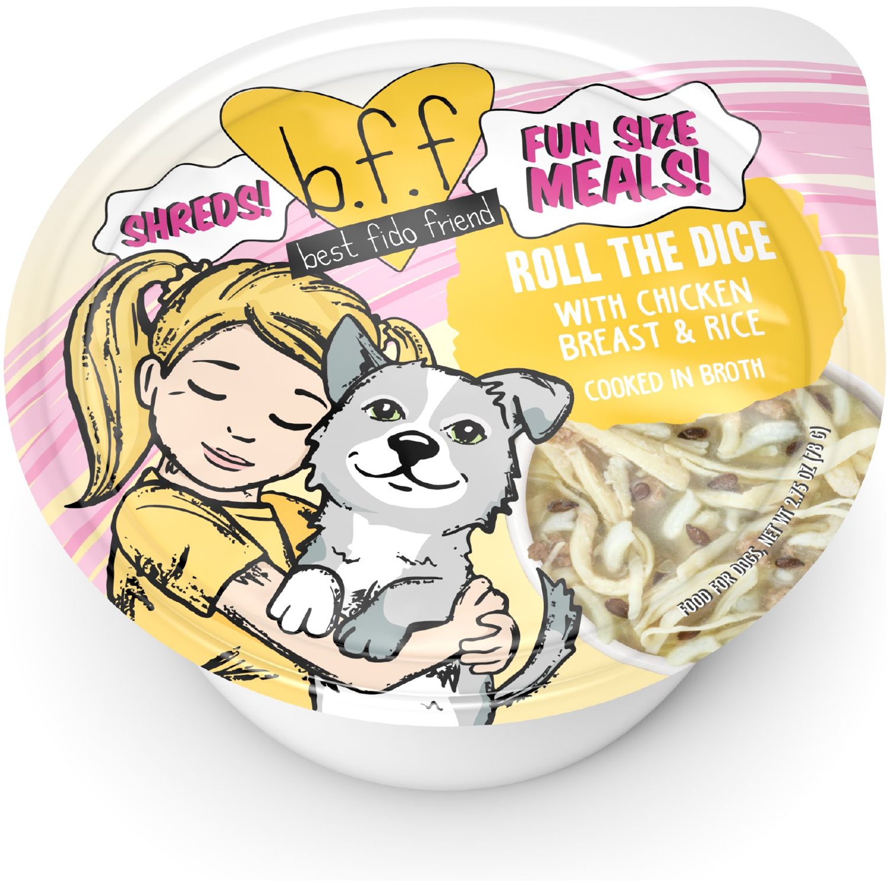 Weruva Best Fido Friend Fun Size Meals Roll The Dice Wet Dog Food, 2.75-oz cup, case of 12