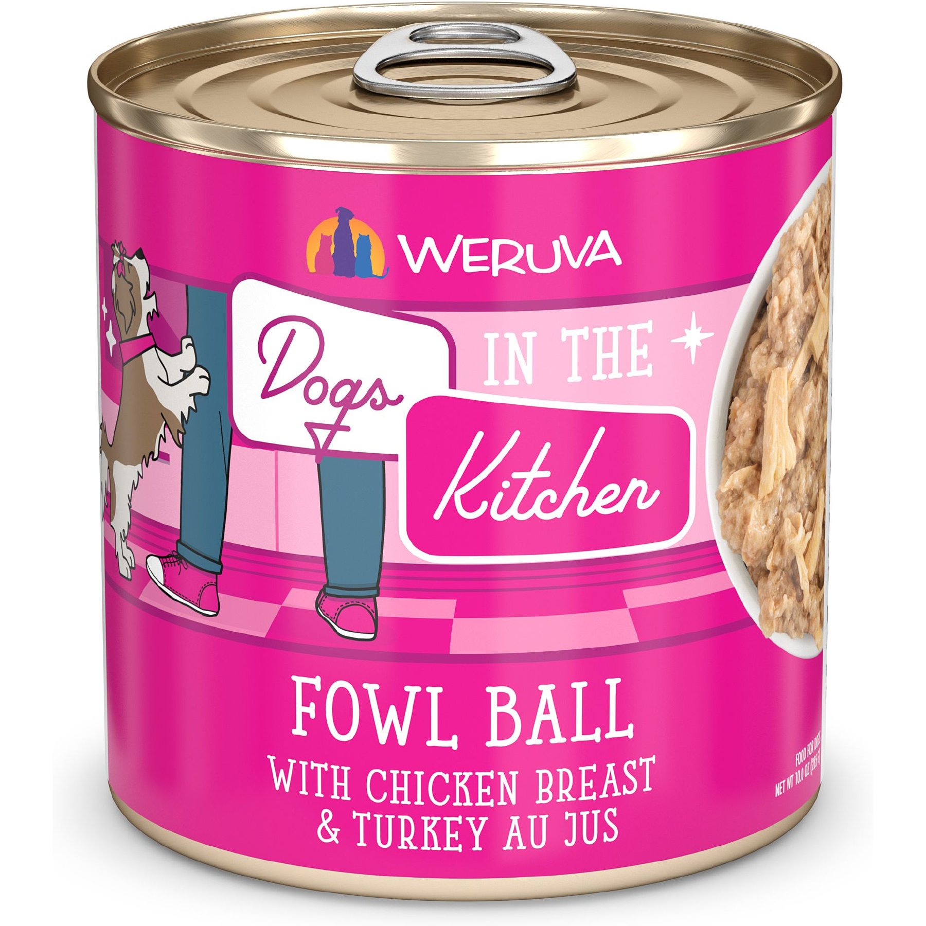Weruva Dogs in the Kitchen Fowl Ball with Chicken Breast & Turkey Au Jus Grain-Free Canned Dog Food
