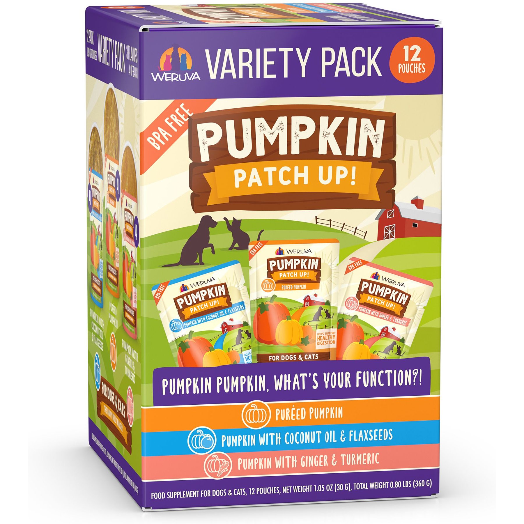 Weruva Pumpkin Patch Up! Pumpkin Pumpkin, What's Your Function? Variety Pack Dog & Cat Wet Food Supplement