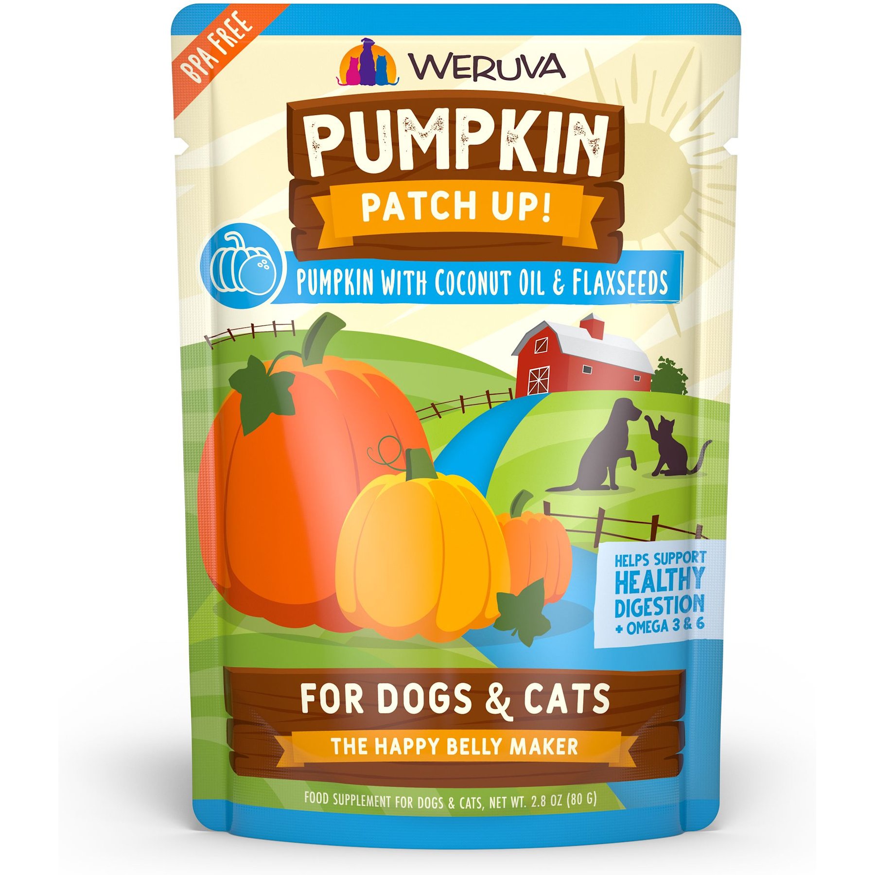 Weruva Pumpkin Patch Up! Pumpkin with Coconut Oil & Flaxseeds Dog & Cat Wet Food Supplement