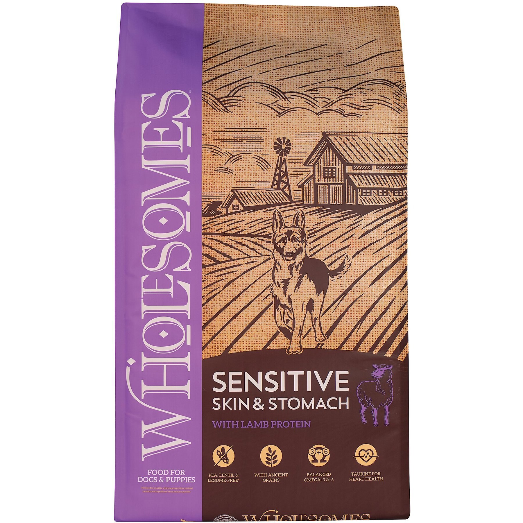 Wholesomes Sensitive Skin & Stomach with Lamb Protein Dry Dog Food