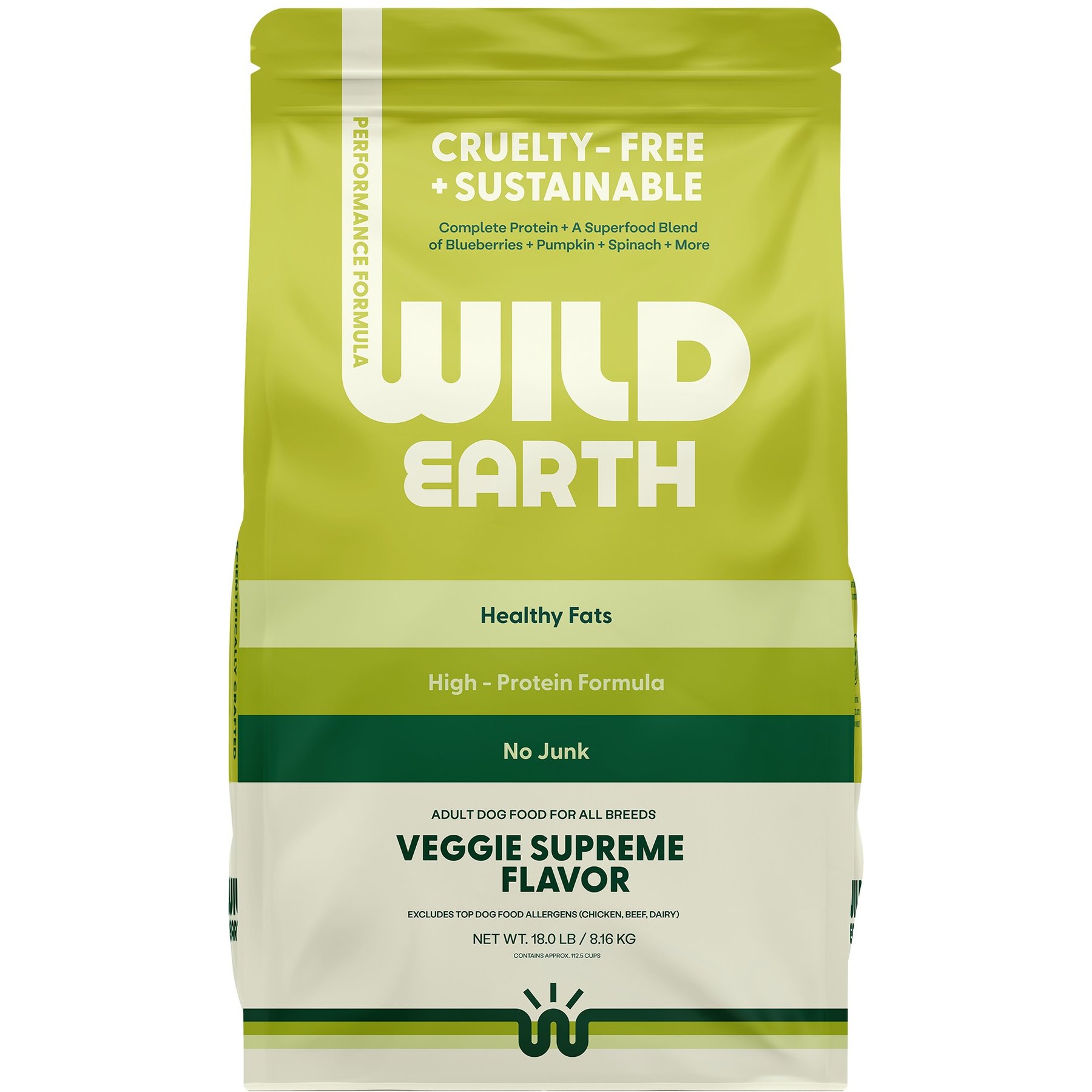 Wild Earth High Protein Performance Formula Veggie Supreme Flavor Flavor Plant-Based Dog Dry Food
