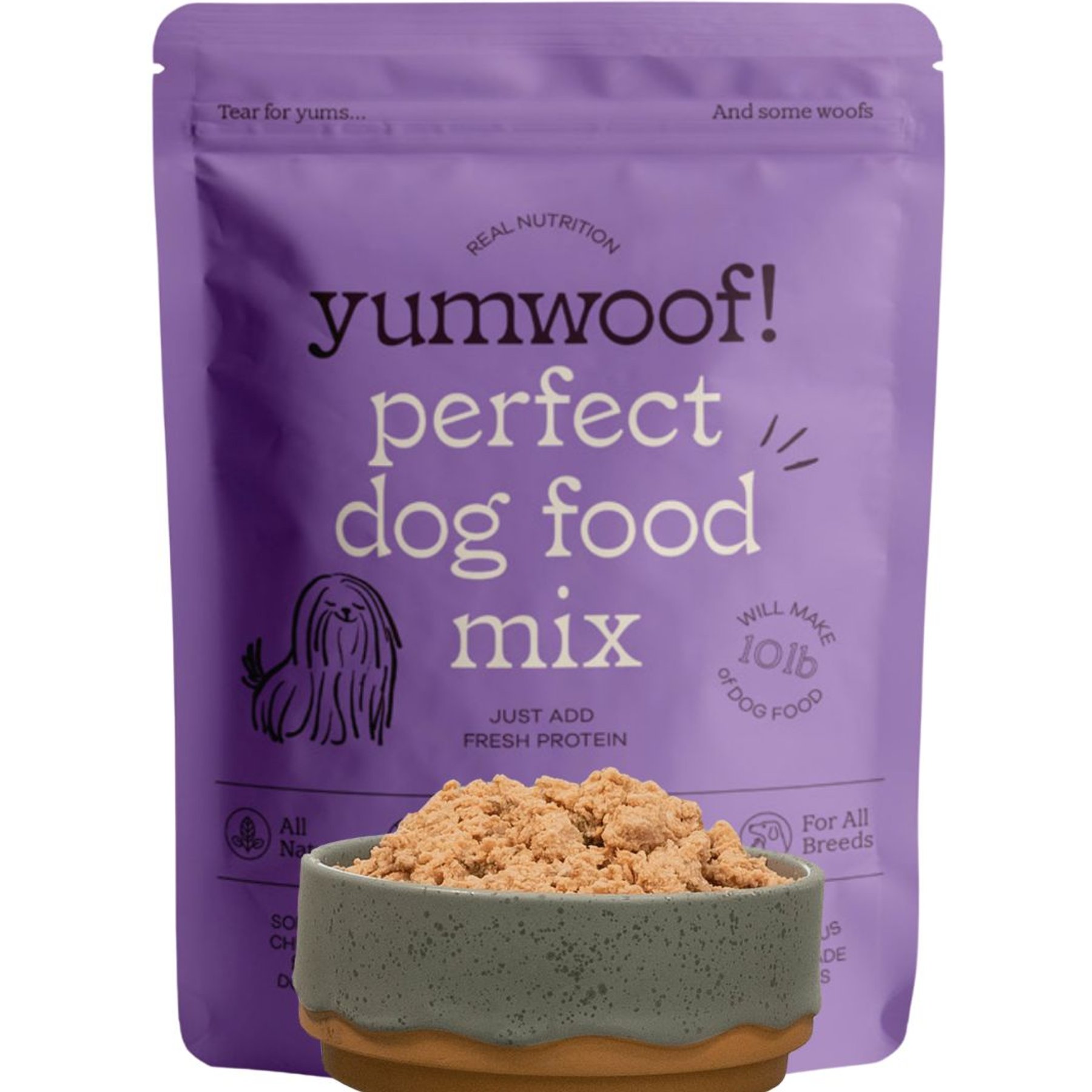 Yumwoof Natural Pet Food Perfect Dog Food Mix Non-GMO, Grain-Free Adult Dehydrated DIY Premix