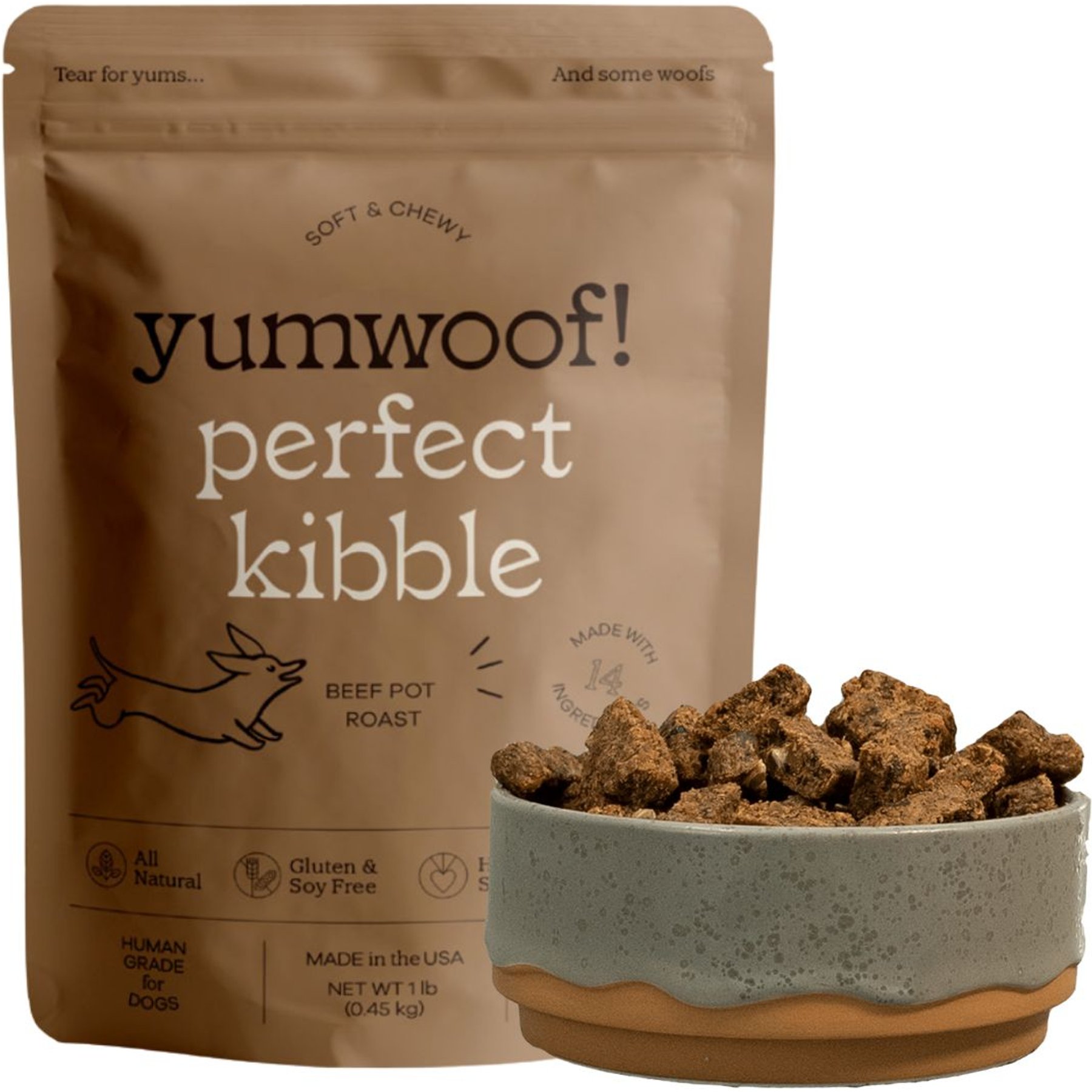 Yumwoof Natural Pet Food Perfect Kibble Gut Health Beef Pot Roast Air-Dried Dog Food