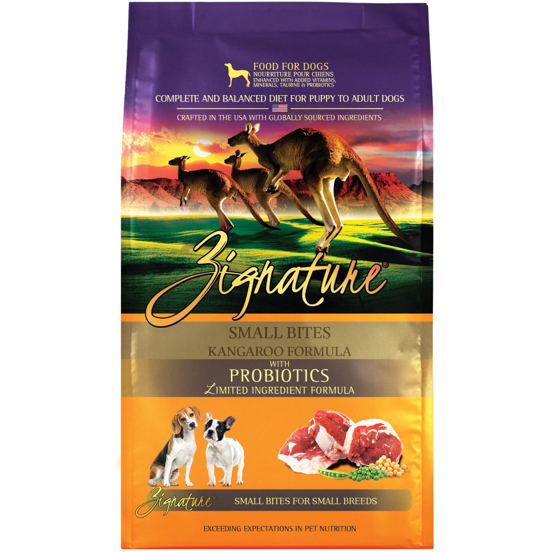 Zignature Kangaroo Formula Small Bites Dry Dog Food