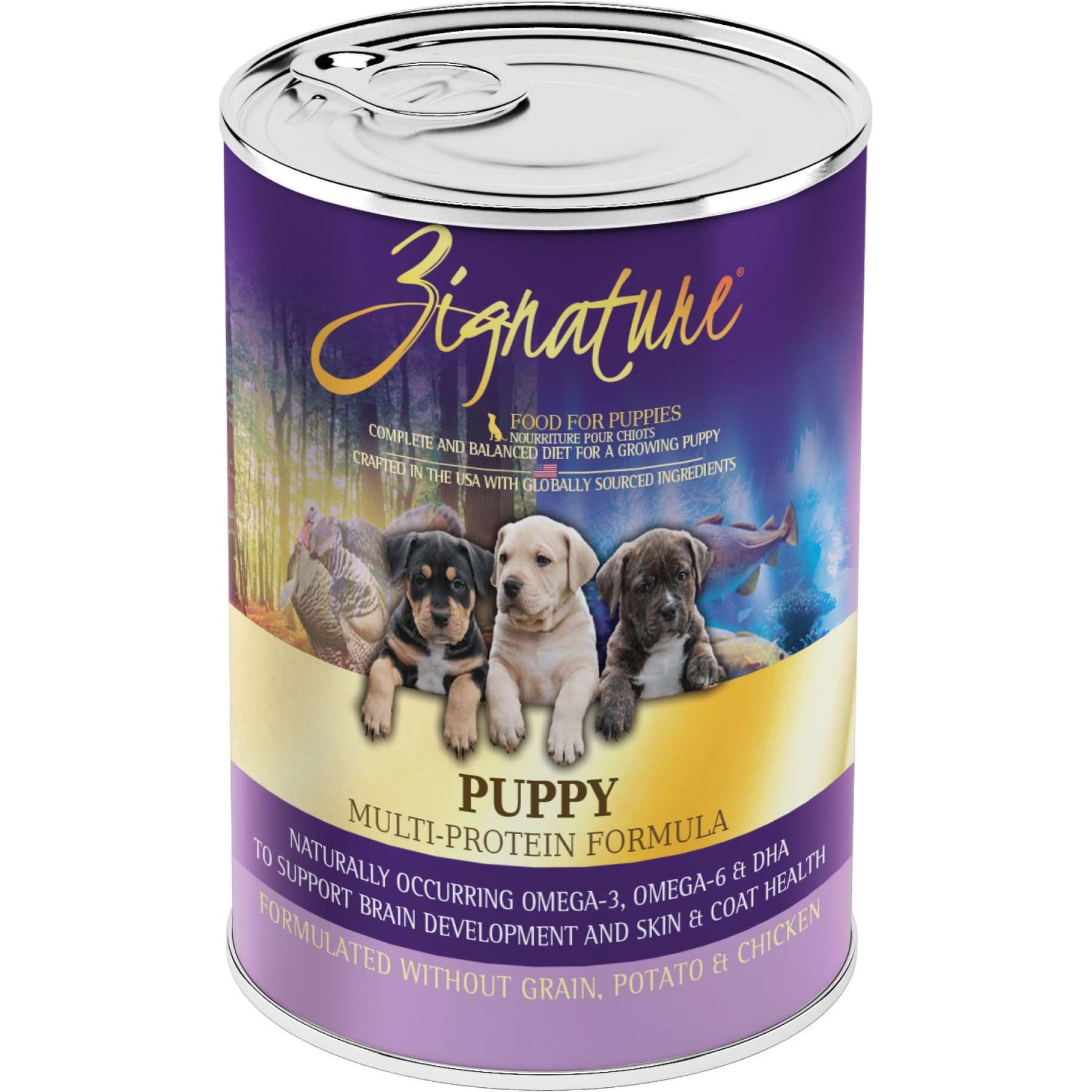 Zignature Puppy Formula Pate Canned Wet Dog Food, 13-oz can, 12 count