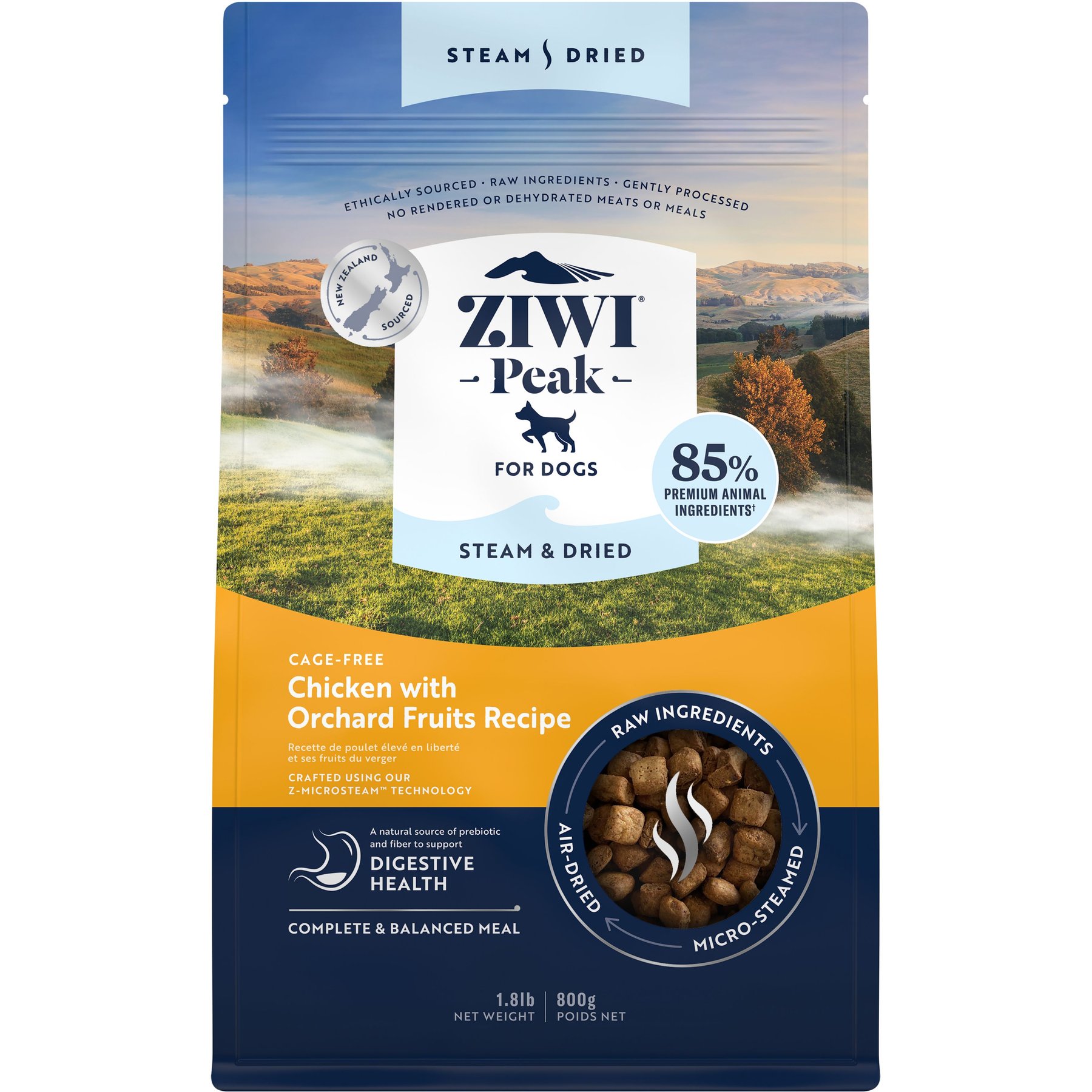 ZIWI Peak Chicken with Orchard Fruits Recipe Steam & Dried Dog Food