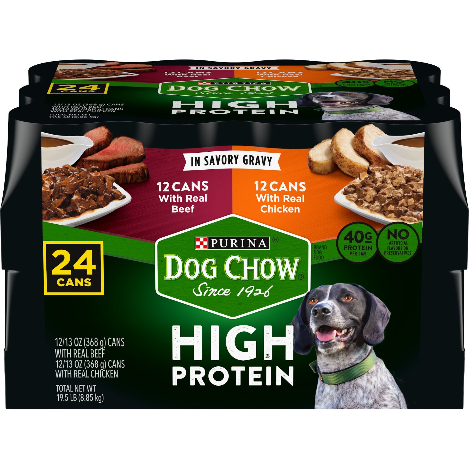 Dog Chow High Protein with Real Beef & Real Chicken in Savory Gravy Variety Pack Wet Dog Food
